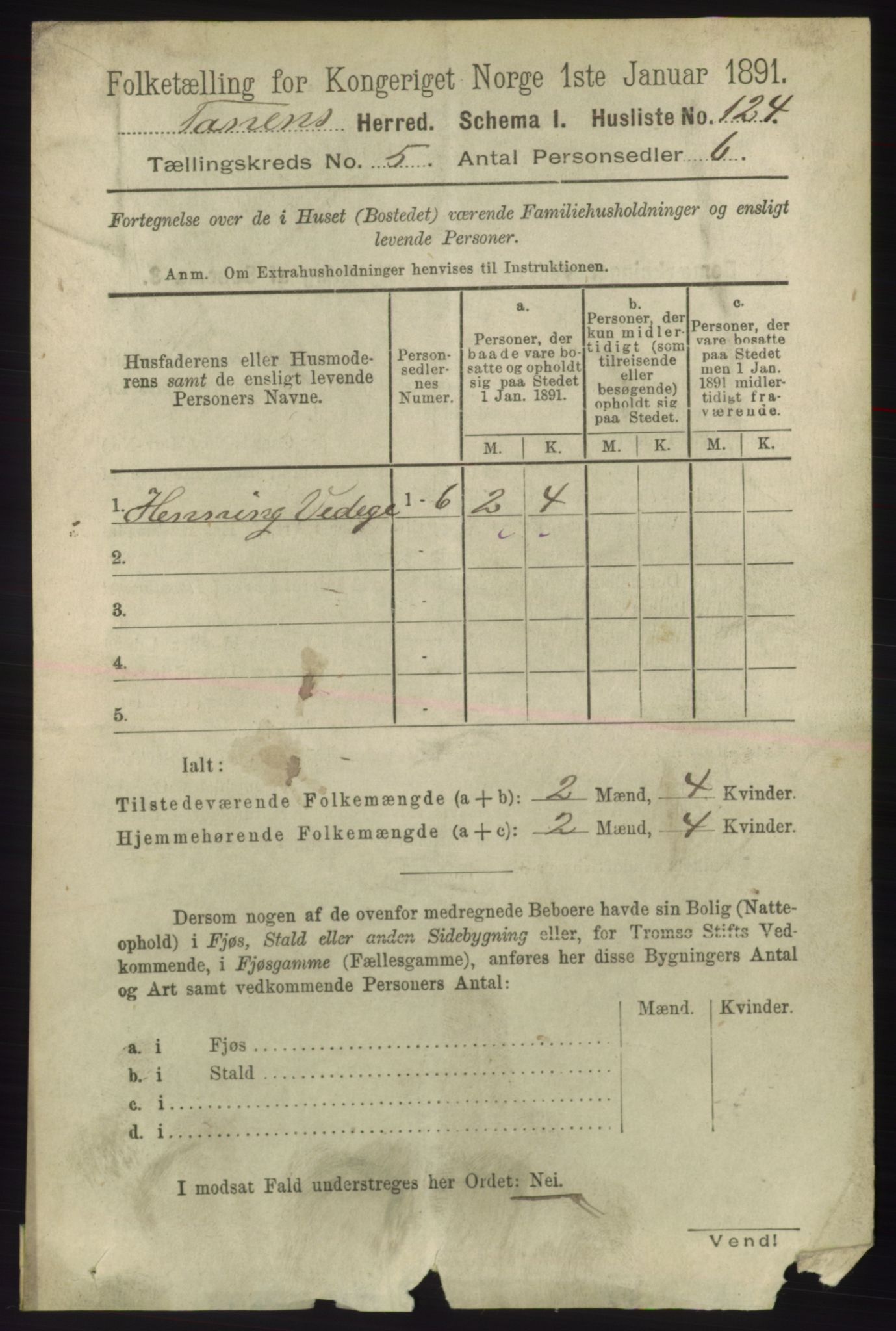 RA, 1891 census for 2025 Tana, 1891, p. 1992