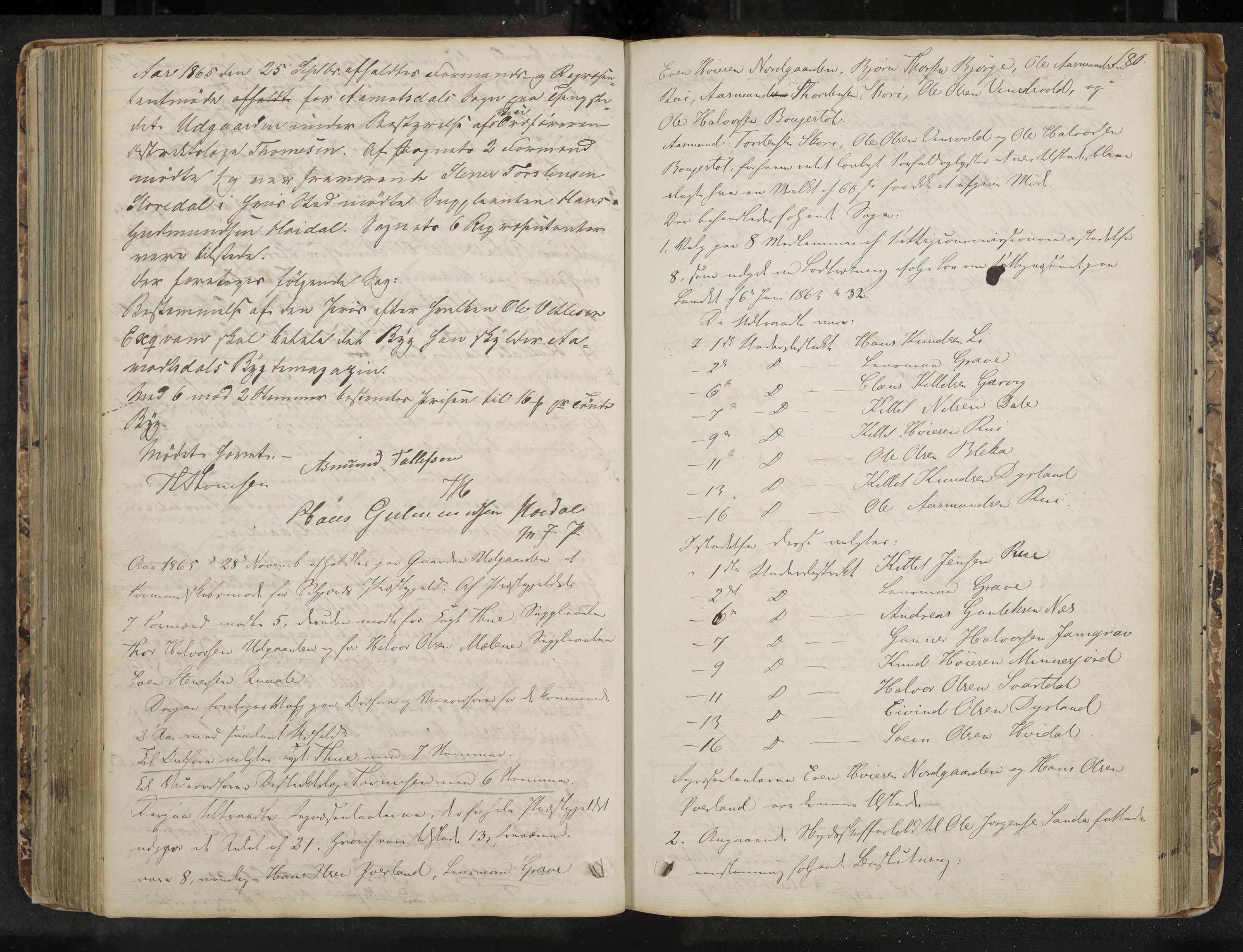 Seljord formannskap og sentraladministrasjon, IKAK/0828021/A/Aa/L0001: Møtebok med register, 1838-1879, p. 180