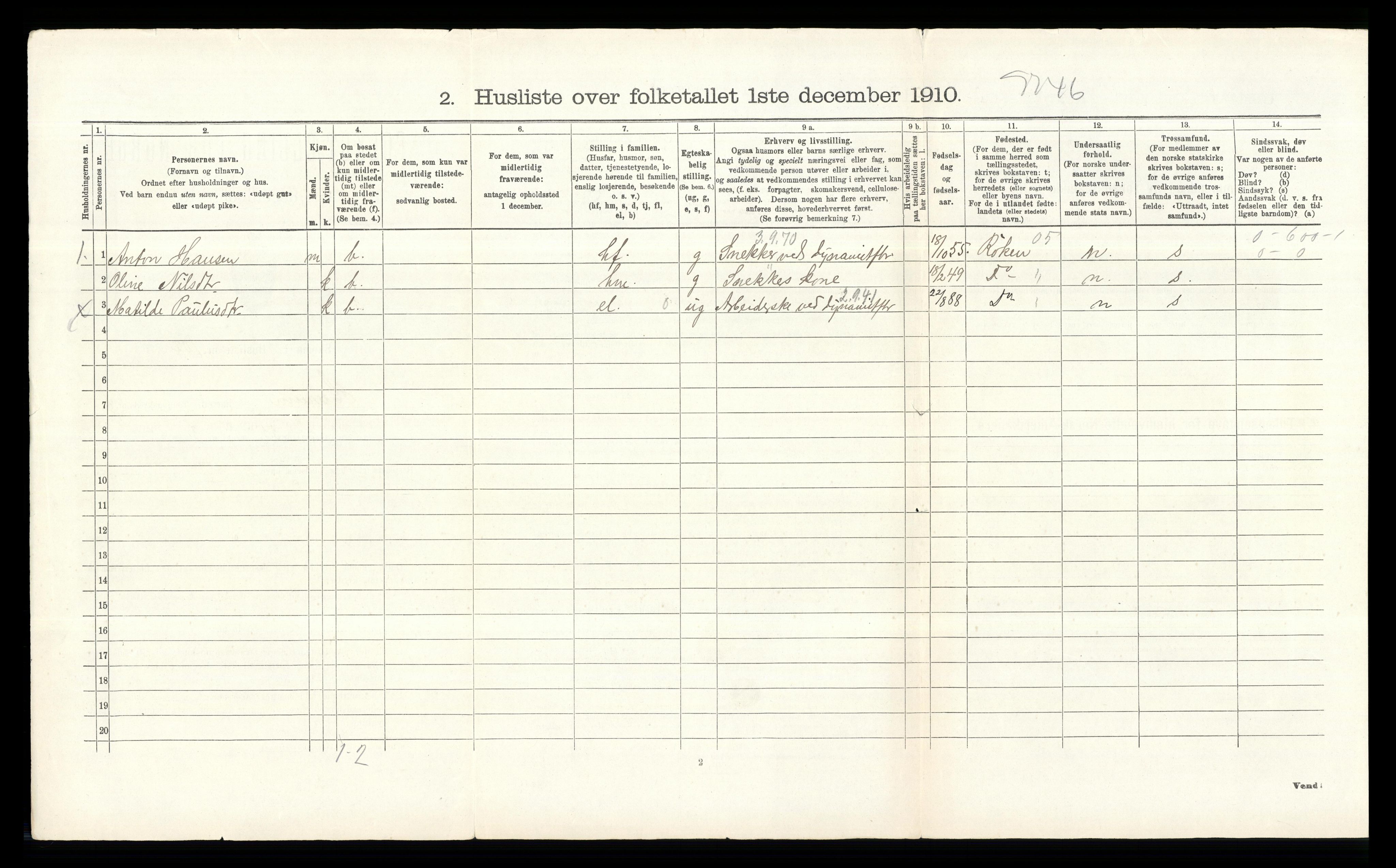 RA, 1910 census for Hurum, 1910, p. 239