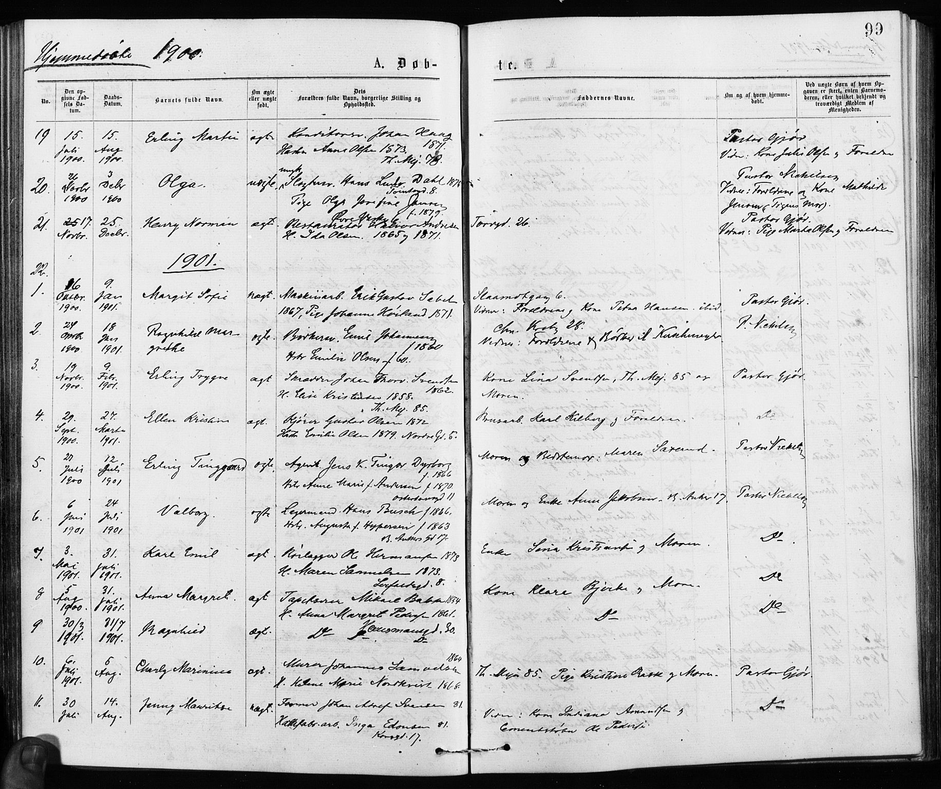 Jakob prestekontor Kirkebøker, AV/SAO-A-10850/F/Fa/L0001: Parish register (official) no. 1, 1875-1924, p. 99