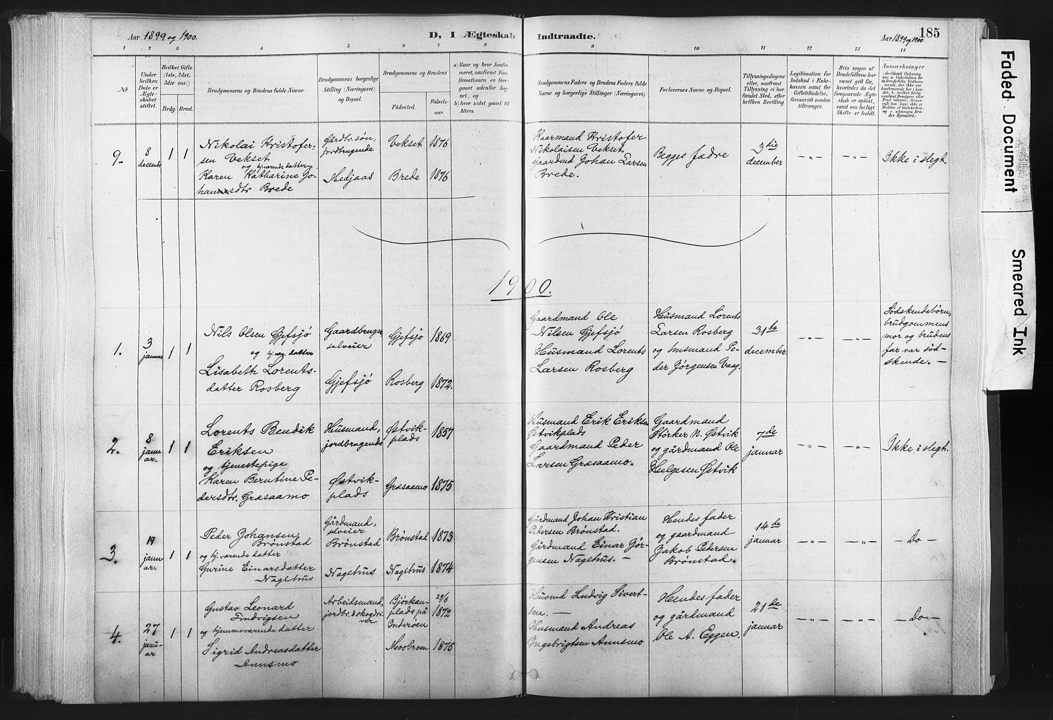 Ministerialprotokoller, klokkerbøker og fødselsregistre - Nord-Trøndelag, SAT/A-1458/749/L0474: Parish register (official) no. 749A08, 1887-1903, p. 185