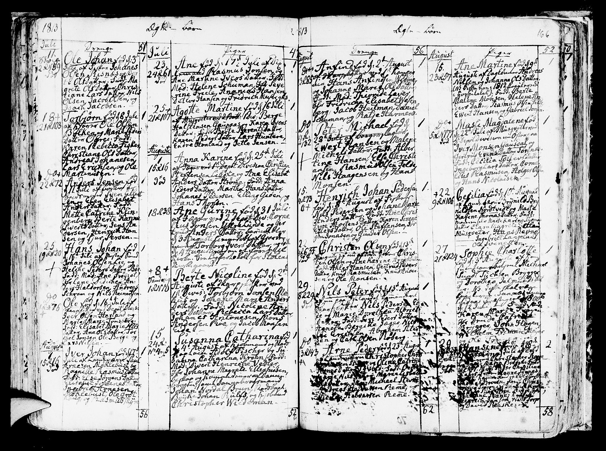 Korskirken sokneprestembete, AV/SAB-A-76101/H/Haa/L0006: Parish register (official) no. A 6, 1790-1820, p. 166