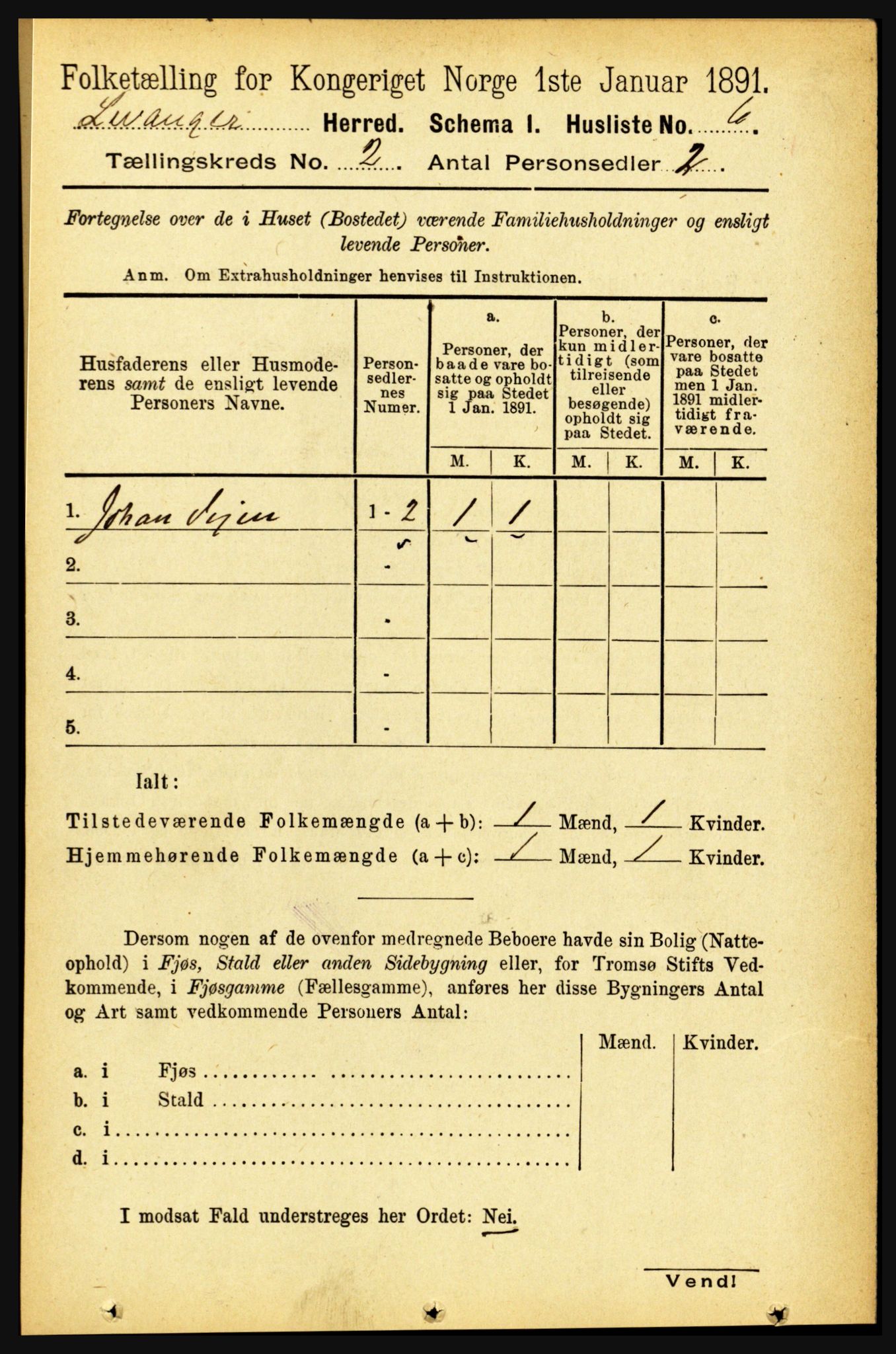 RA, 1891 census for 1720 Levanger, 1891, p. 747