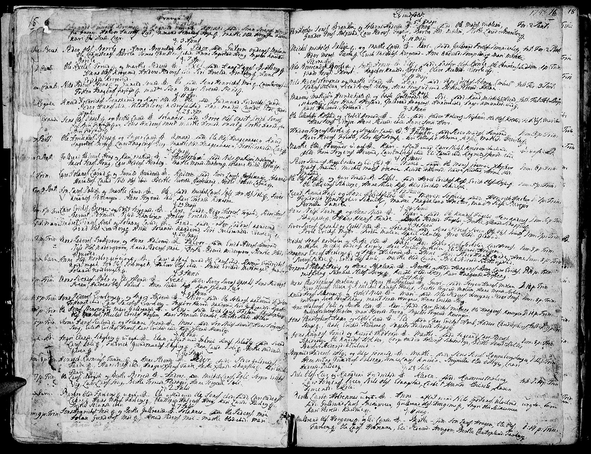 Ringsaker prestekontor, AV/SAH-PREST-014/K/Ka/L0002: Parish register (official) no. 2, 1747-1774, p. 15-16