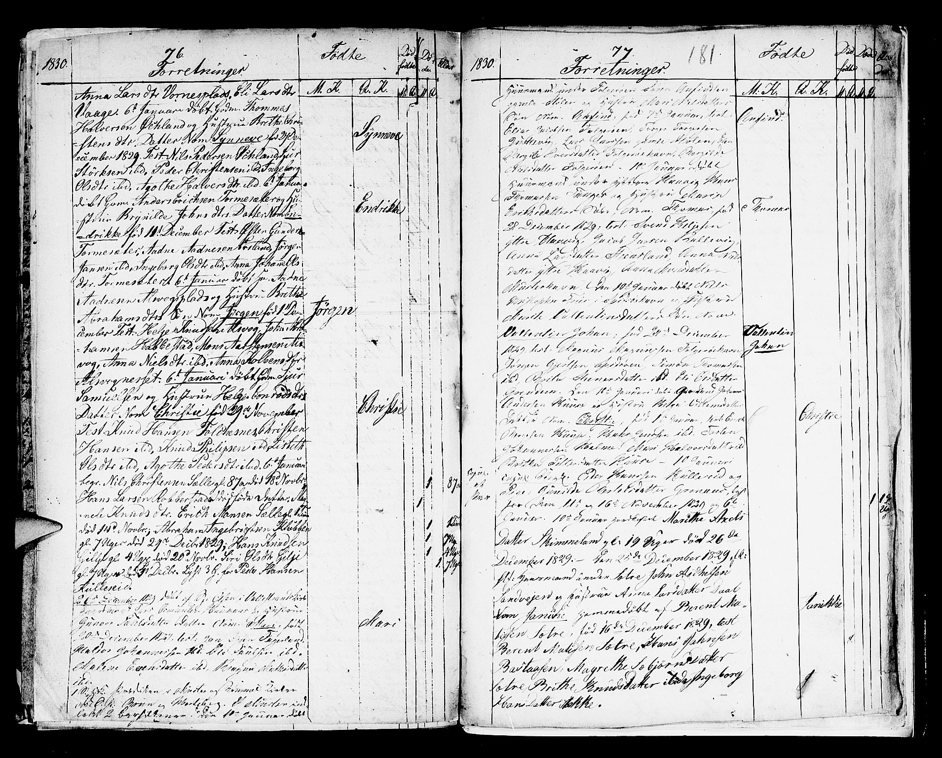 Finnås sokneprestembete, AV/SAB-A-99925/H/Ha/Haa/Haaa/L0004: Parish register (official) no. A 4, 1804-1830, p. 181