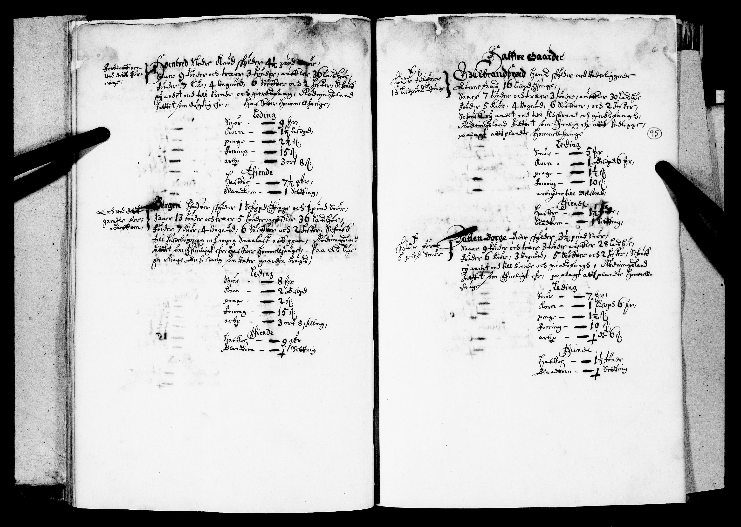 Rentekammeret inntil 1814, Realistisk ordnet avdeling, AV/RA-EA-4070/N/Nb/Nba/L0019: Tønsberg len, 1. del, 1668, p. 94b-95a