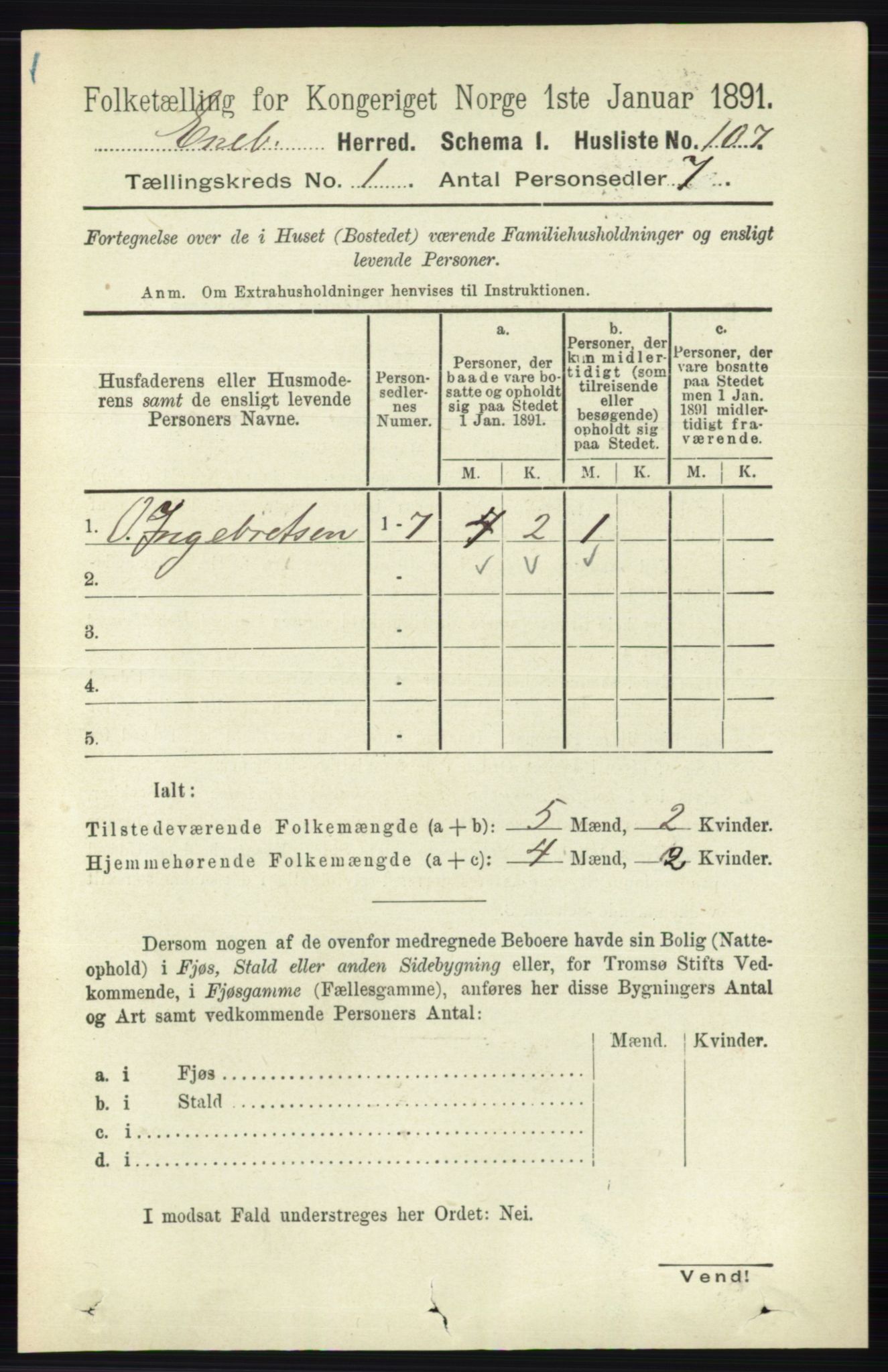 RA, 1891 census for 0229 Enebakk, 1891, p. 133