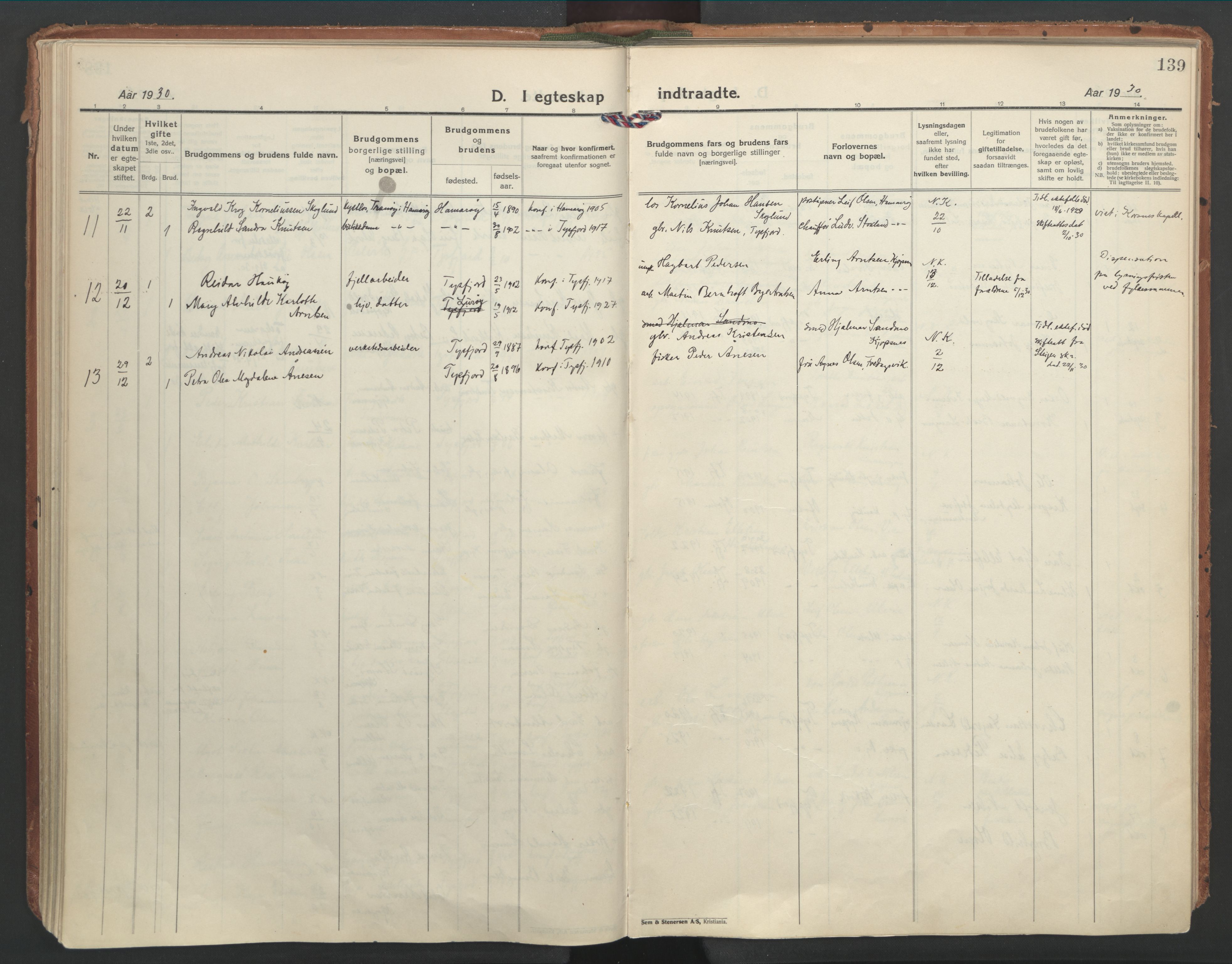 Ministerialprotokoller, klokkerbøker og fødselsregistre - Nordland, AV/SAT-A-1459/861/L0873: Parish register (official) no. 861A08, 1923-1932, p. 139