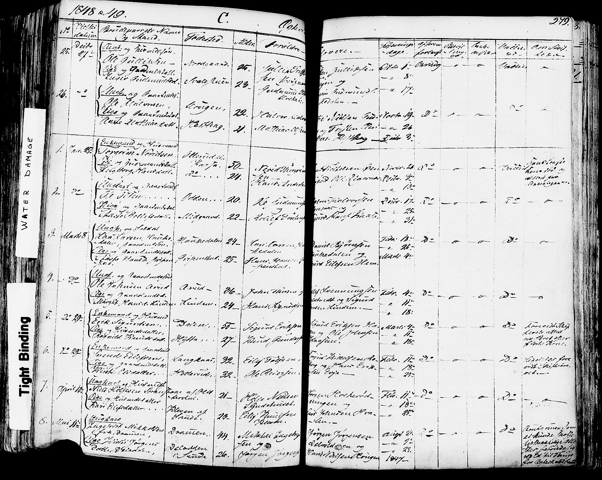 Sauherad kirkebøker, SAKO/A-298/F/Fa/L0006: Parish register (official) no. I 6, 1827-1850, p. 279