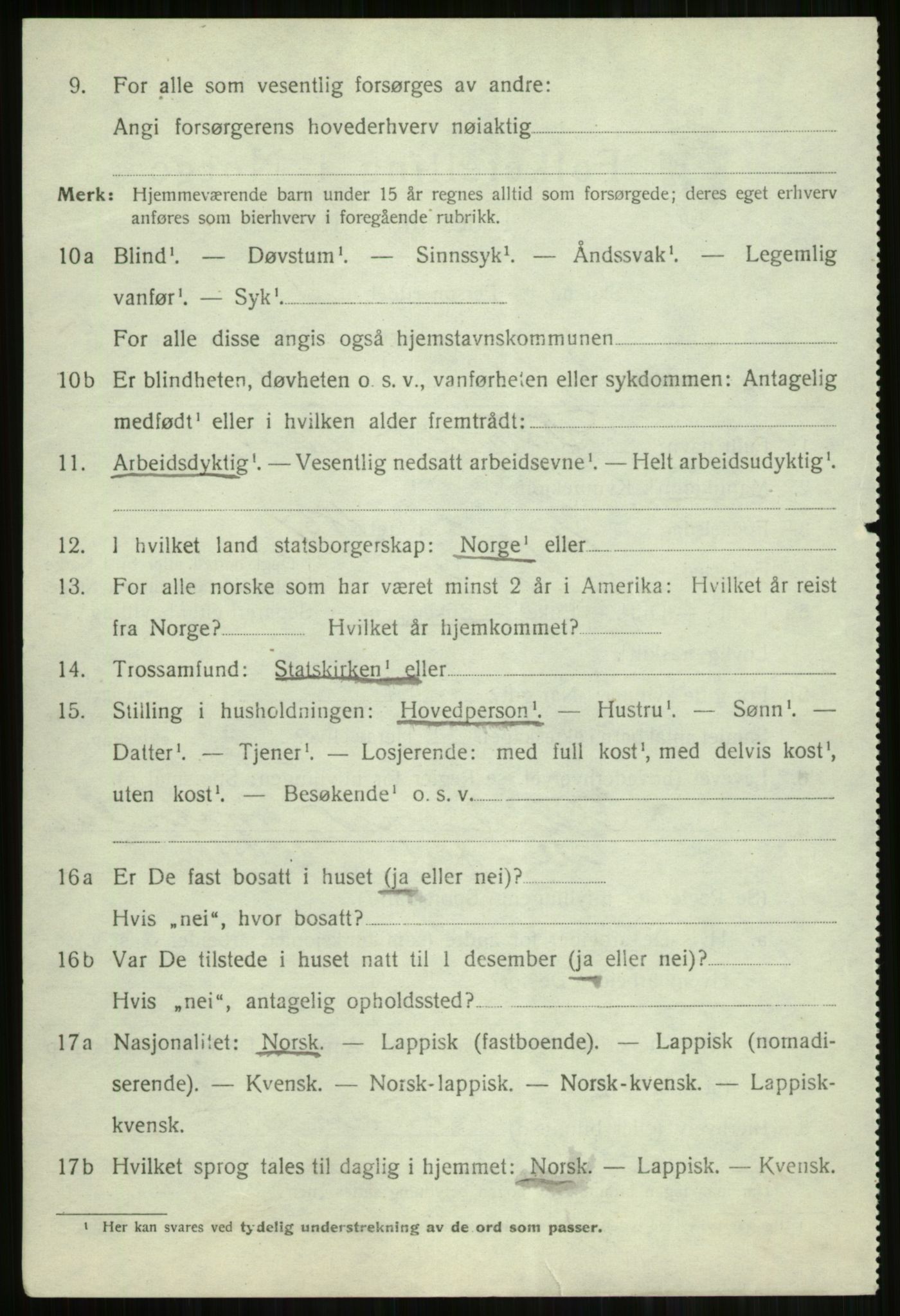 SATØ, 1920 census for Lyngen, 1920, p. 13014