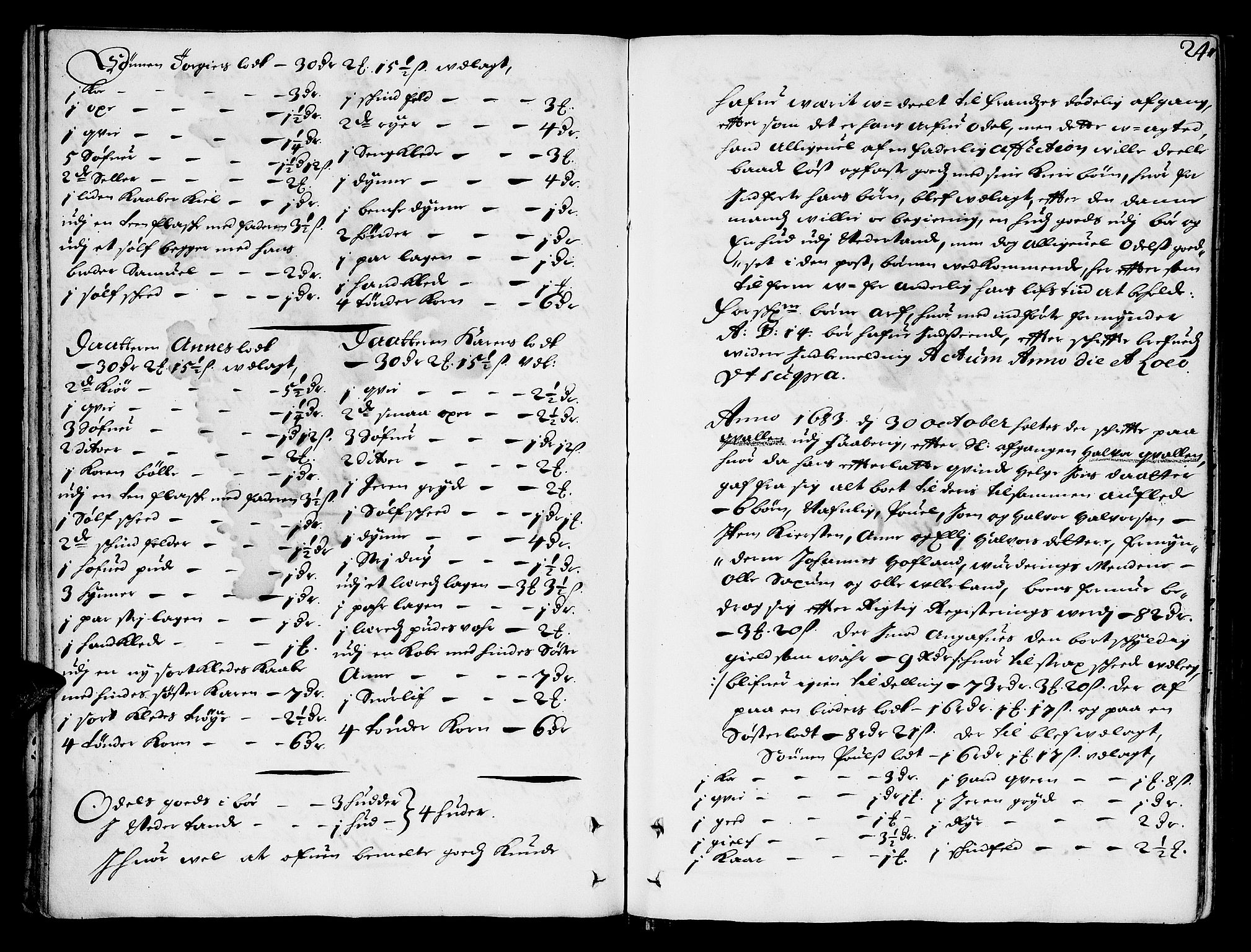 Sorenskriverier i Gudbrandsdalen, AV/SAH-TING-036/J/Ja/Jab/L0001: Skifteprotokoll - Sør-Gudbrandsdal, 1682-1721, p. 23b-24a