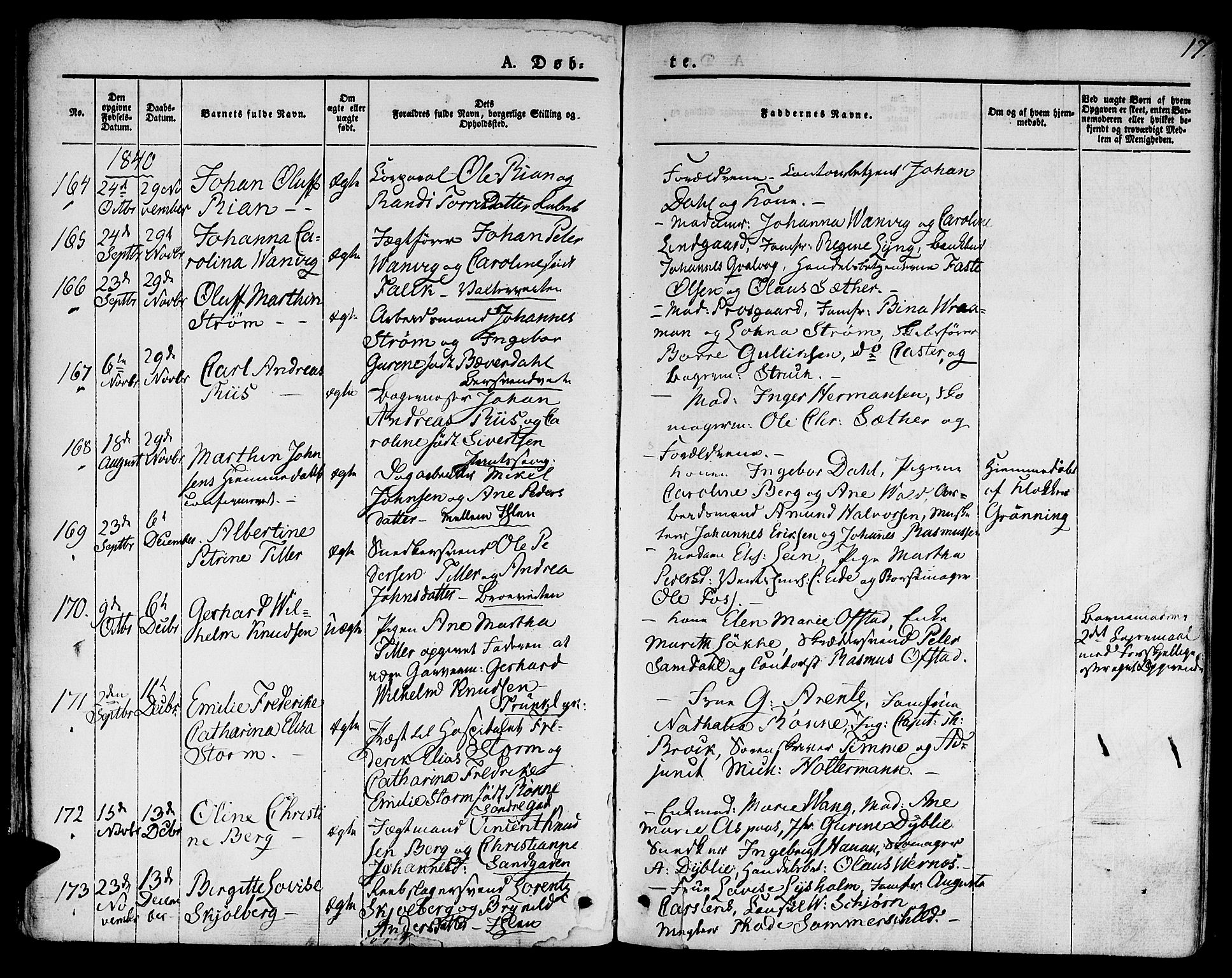 Ministerialprotokoller, klokkerbøker og fødselsregistre - Sør-Trøndelag, SAT/A-1456/601/L0048: Parish register (official) no. 601A16, 1840-1847, p. 17