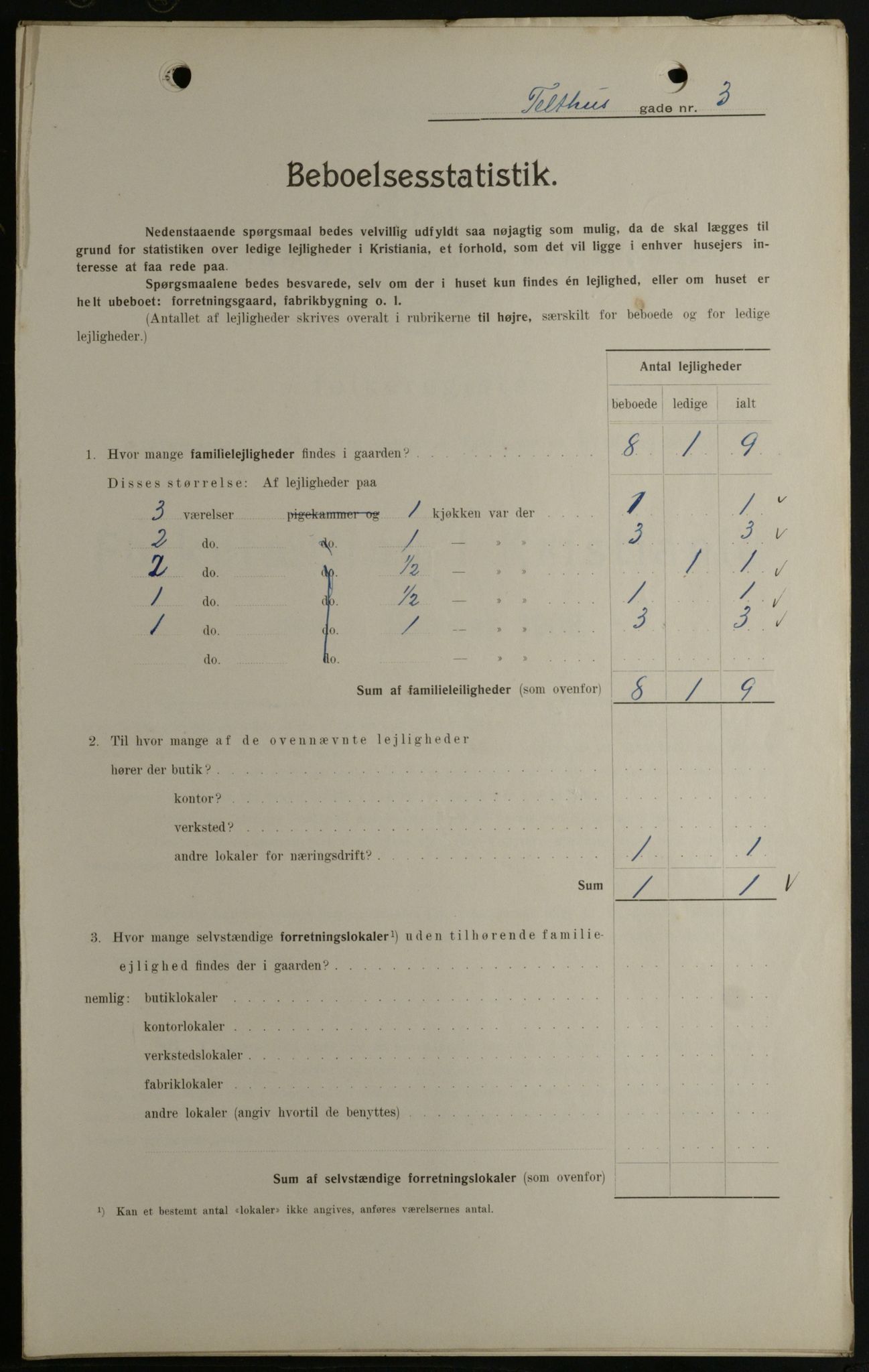 OBA, Municipal Census 1908 for Kristiania, 1908, p. 96710