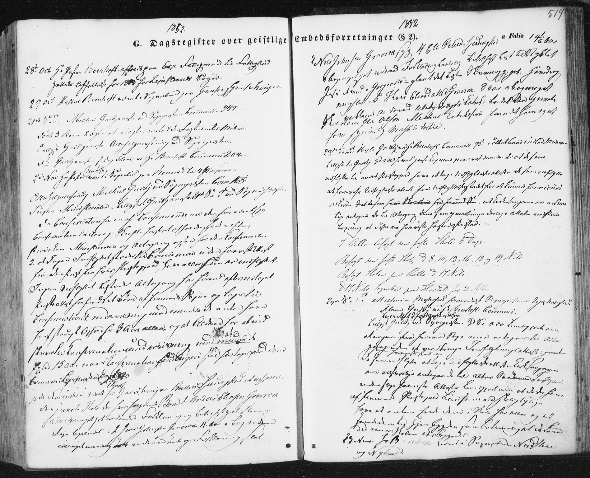 Ministerialprotokoller, klokkerbøker og fødselsregistre - Sør-Trøndelag, SAT/A-1456/691/L1076: Parish register (official) no. 691A08, 1852-1861, p. 519