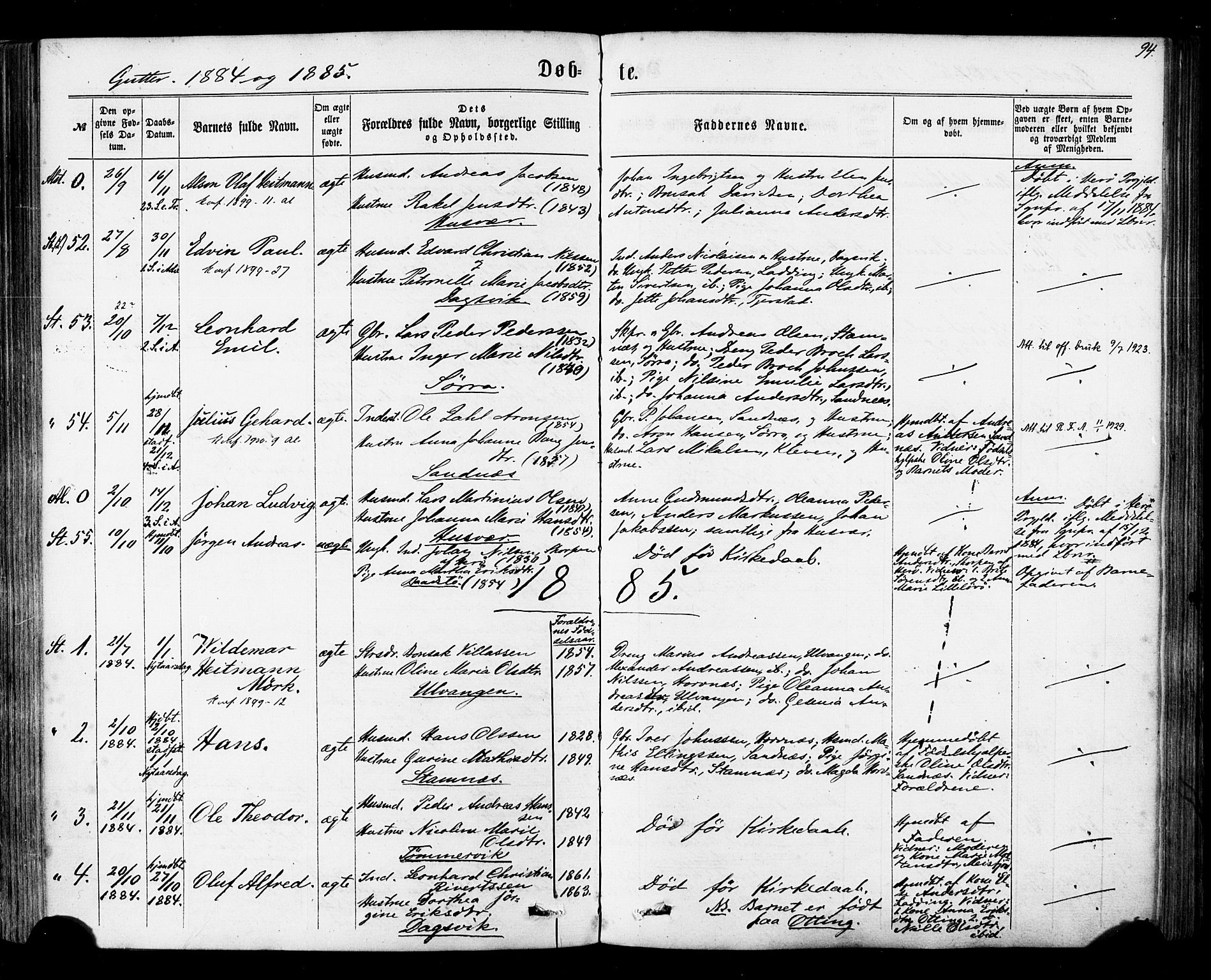 Ministerialprotokoller, klokkerbøker og fødselsregistre - Nordland, AV/SAT-A-1459/830/L0449: Parish register (official) no. 830A13, 1866-1886, p. 94
