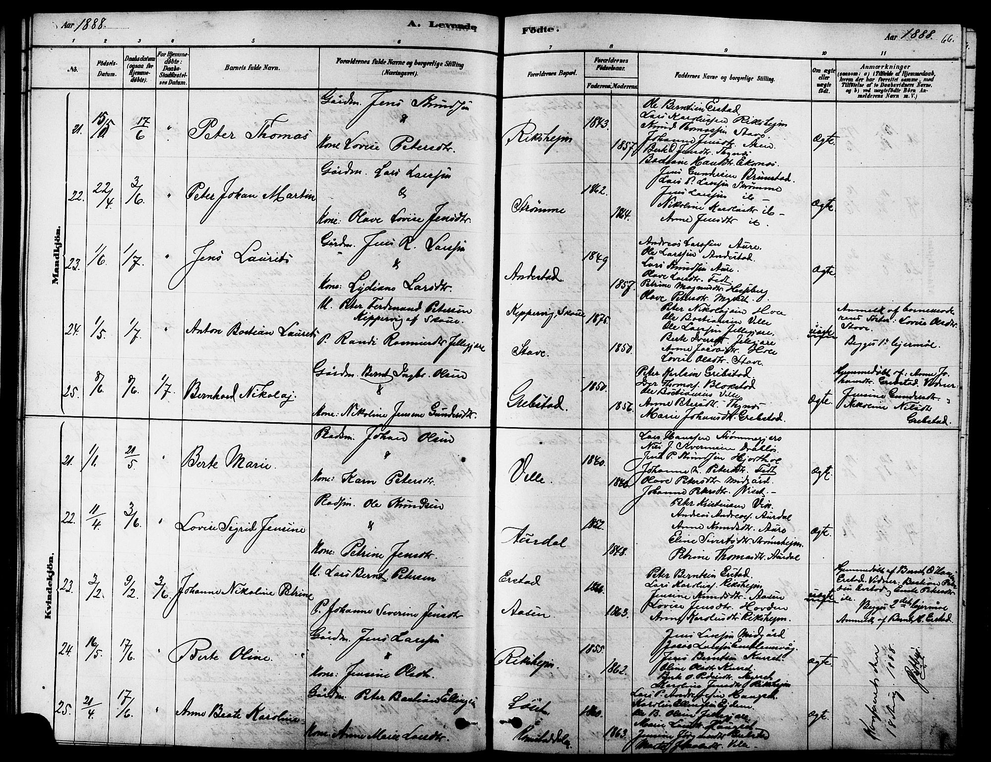 Ministerialprotokoller, klokkerbøker og fødselsregistre - Møre og Romsdal, AV/SAT-A-1454/523/L0339: Parish register (copy) no. 523C02, 1878-1891, p. 66