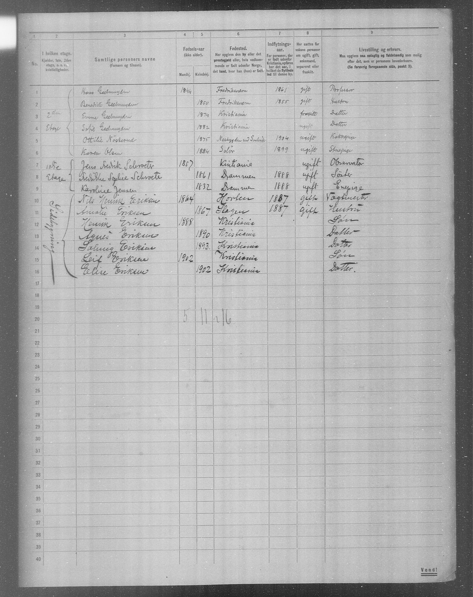 OBA, Municipal Census 1904 for Kristiania, 1904, p. 14246