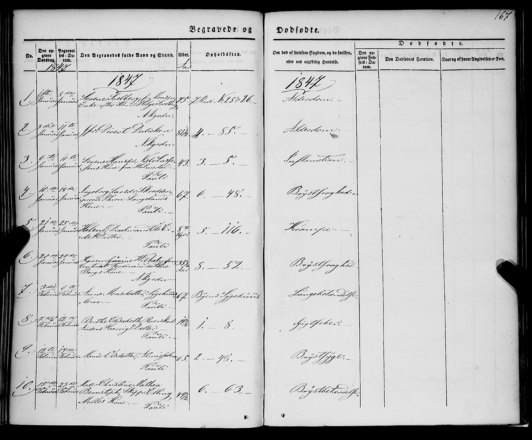 Nykirken Sokneprestembete, SAB/A-77101/H/Haa/L0041: Parish register (official) no. E 1, 1833-1850, p. 167
