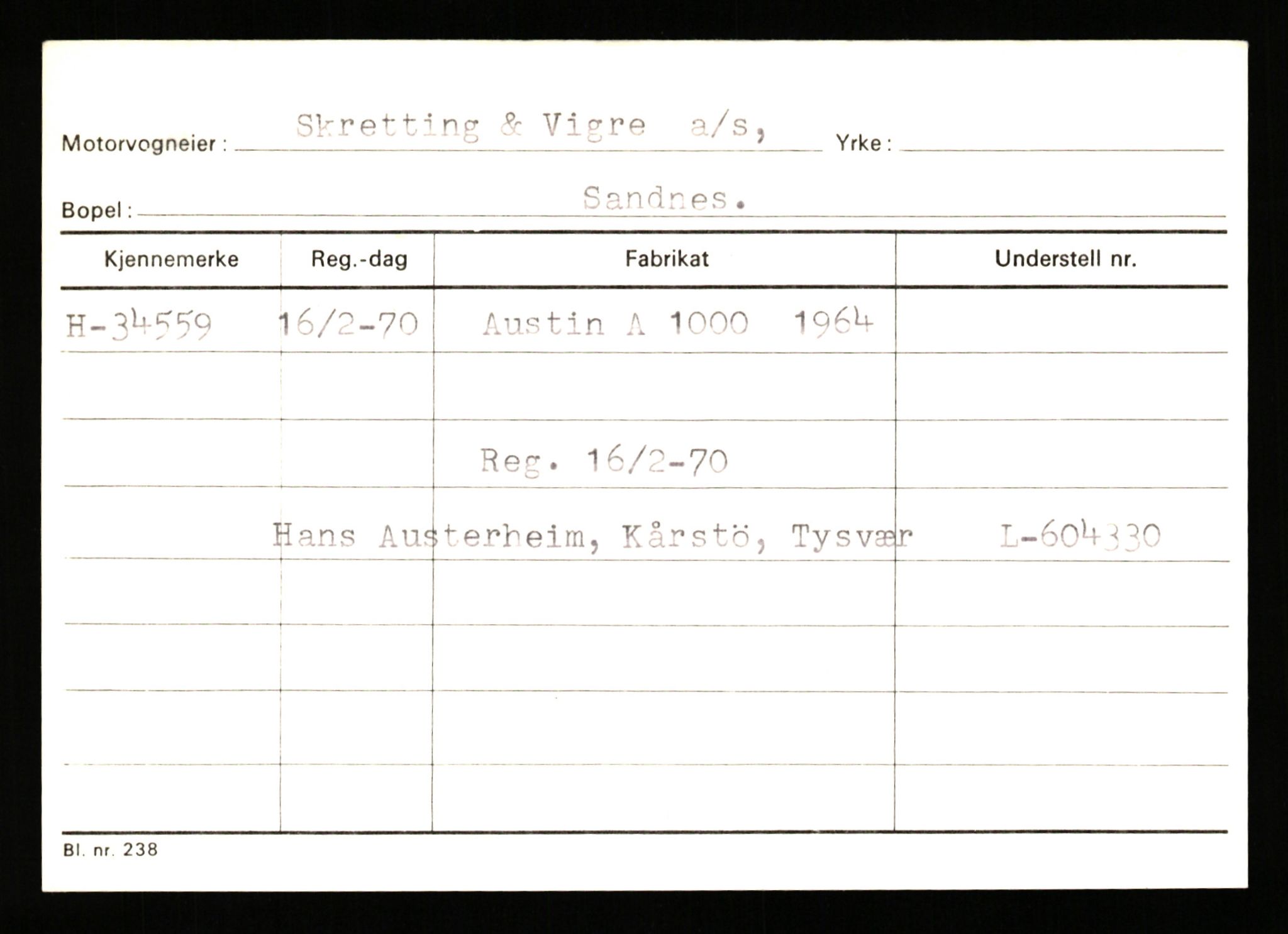 Stavanger trafikkstasjon, SAST/A-101942/0/G/L0006: Registreringsnummer: 34250 - 49007, 1930-1971, p. 85