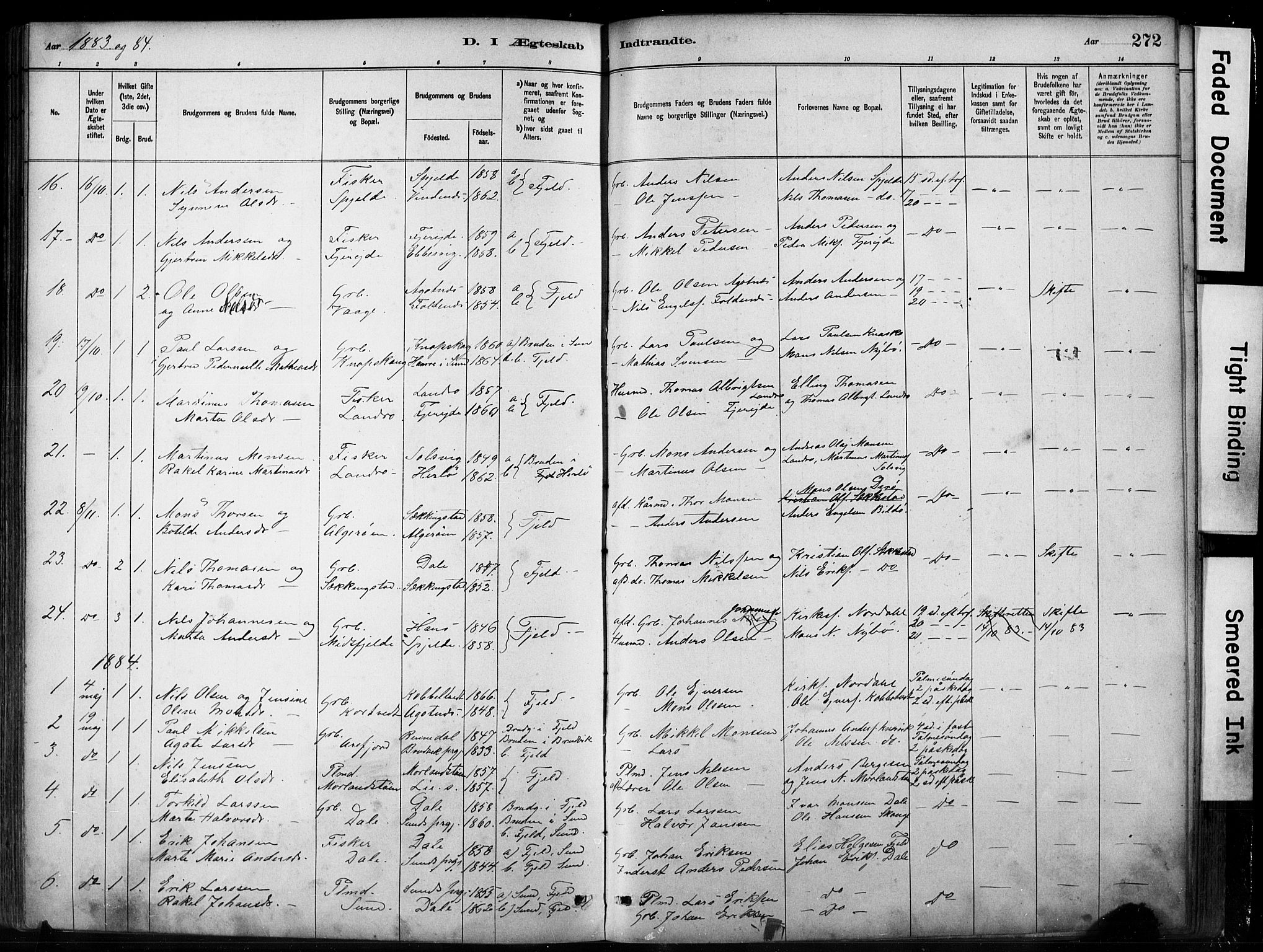 Fjell sokneprestembete, SAB/A-75301/H/Hab: Parish register (copy) no. A 4, 1880-1899, p. 272