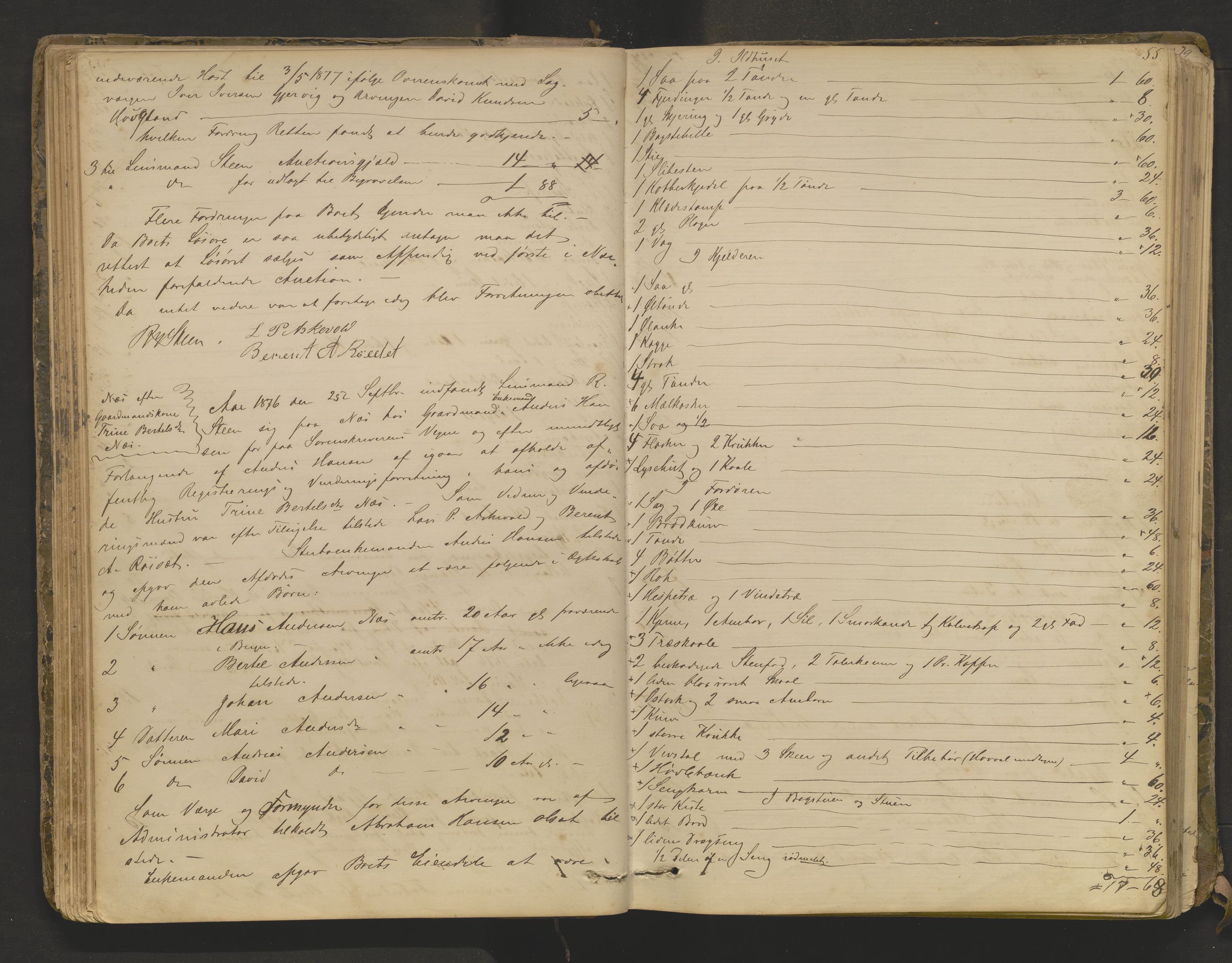Lensmannen i Askvoll, AV/SAB-A-26301/0006/L0003: Registreringsprotokoll, 1869-1904, p. 54b-55a