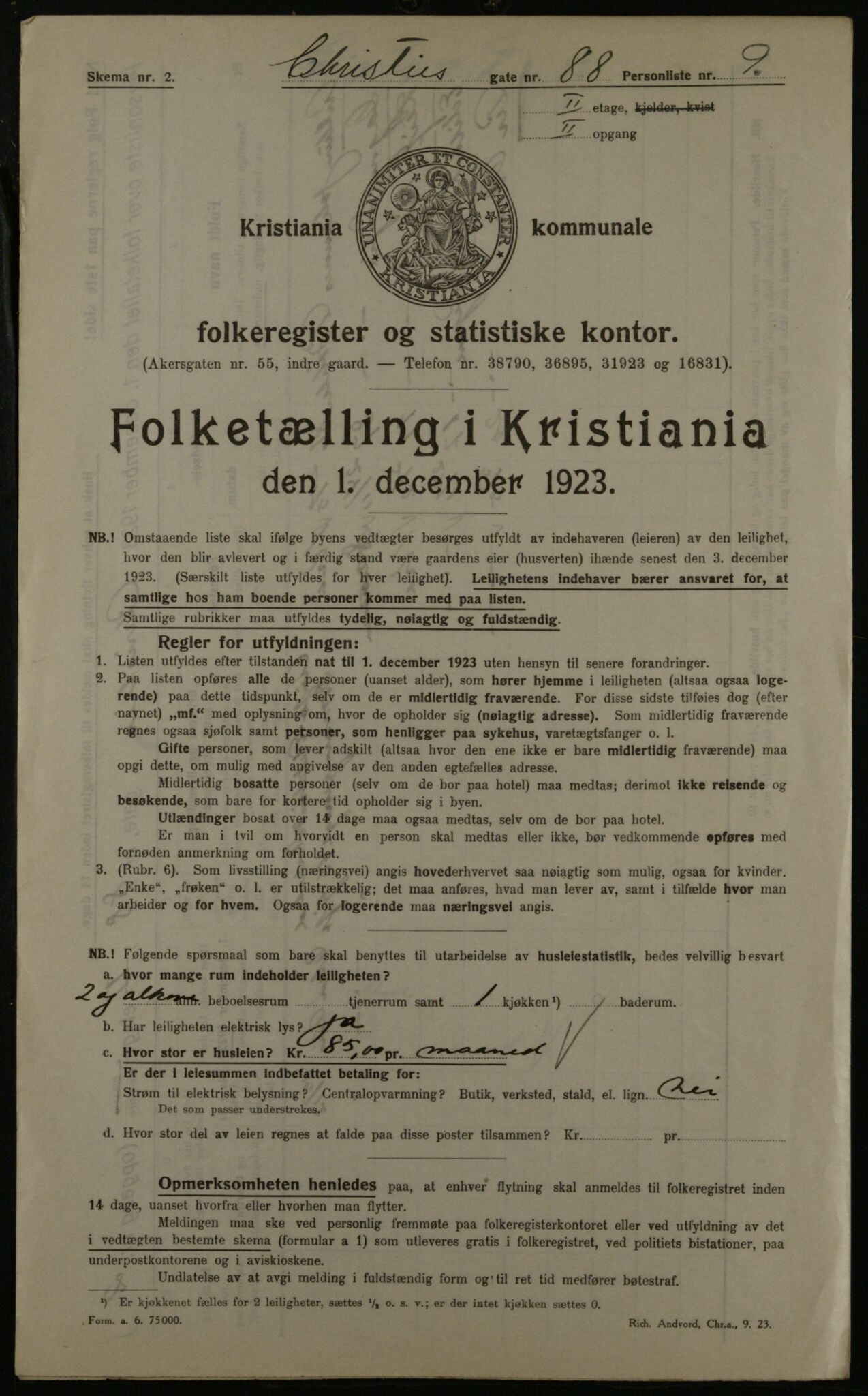 OBA, Municipal Census 1923 for Kristiania, 1923, p. 14400