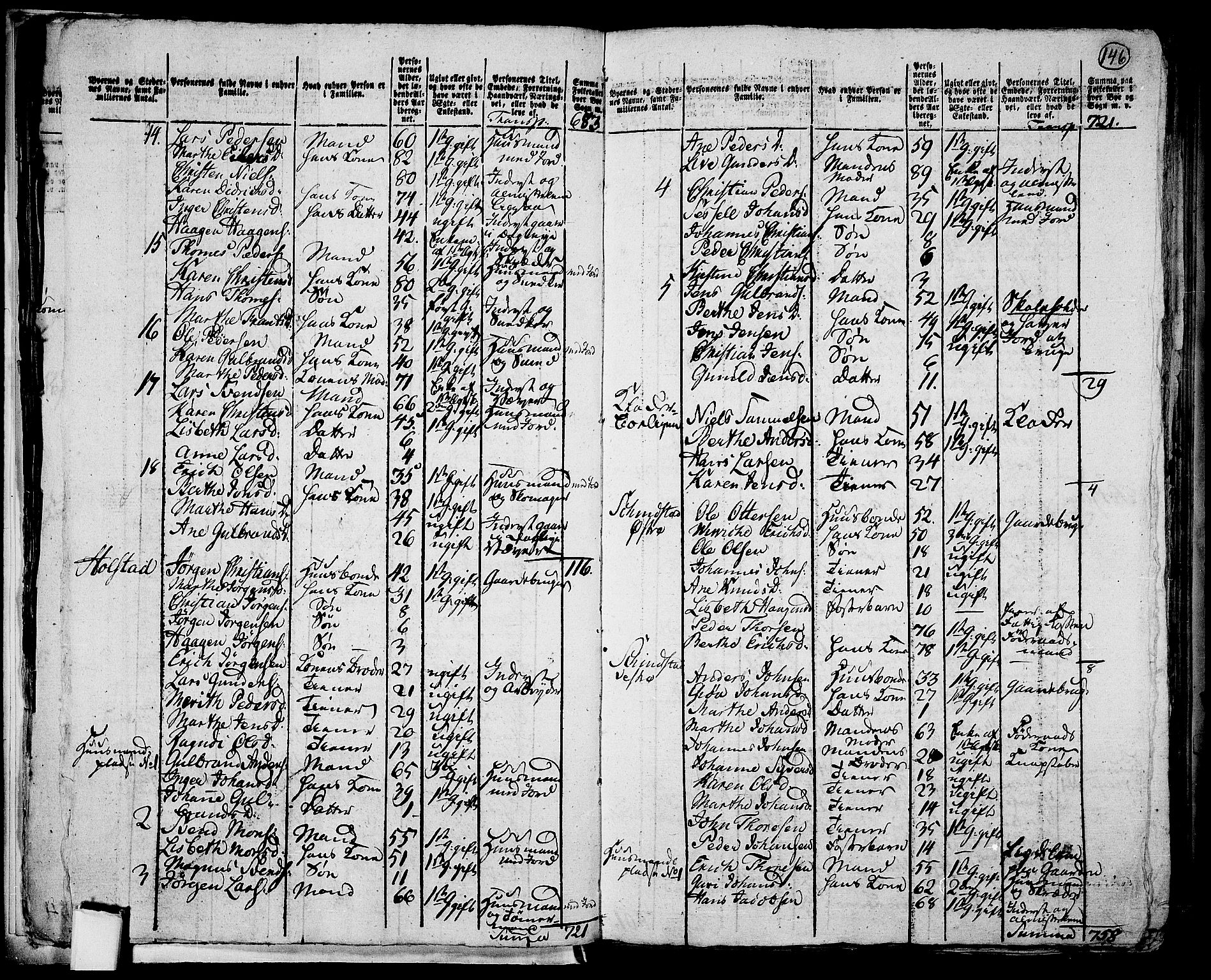 RA, 1801 census for 0411P Nes, 1801, p. 145b-146a