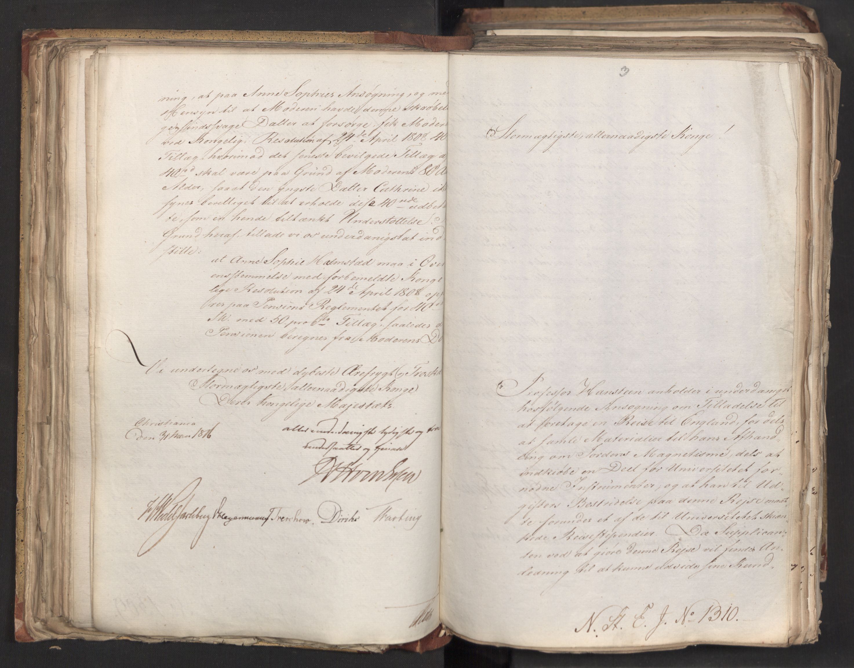 Statsrådsavdelingen i Stockholm, AV/RA-S-1003/D/Da/L0006: Regjeringsinnstillinger nr. 1247-1544, 1816, p. 128