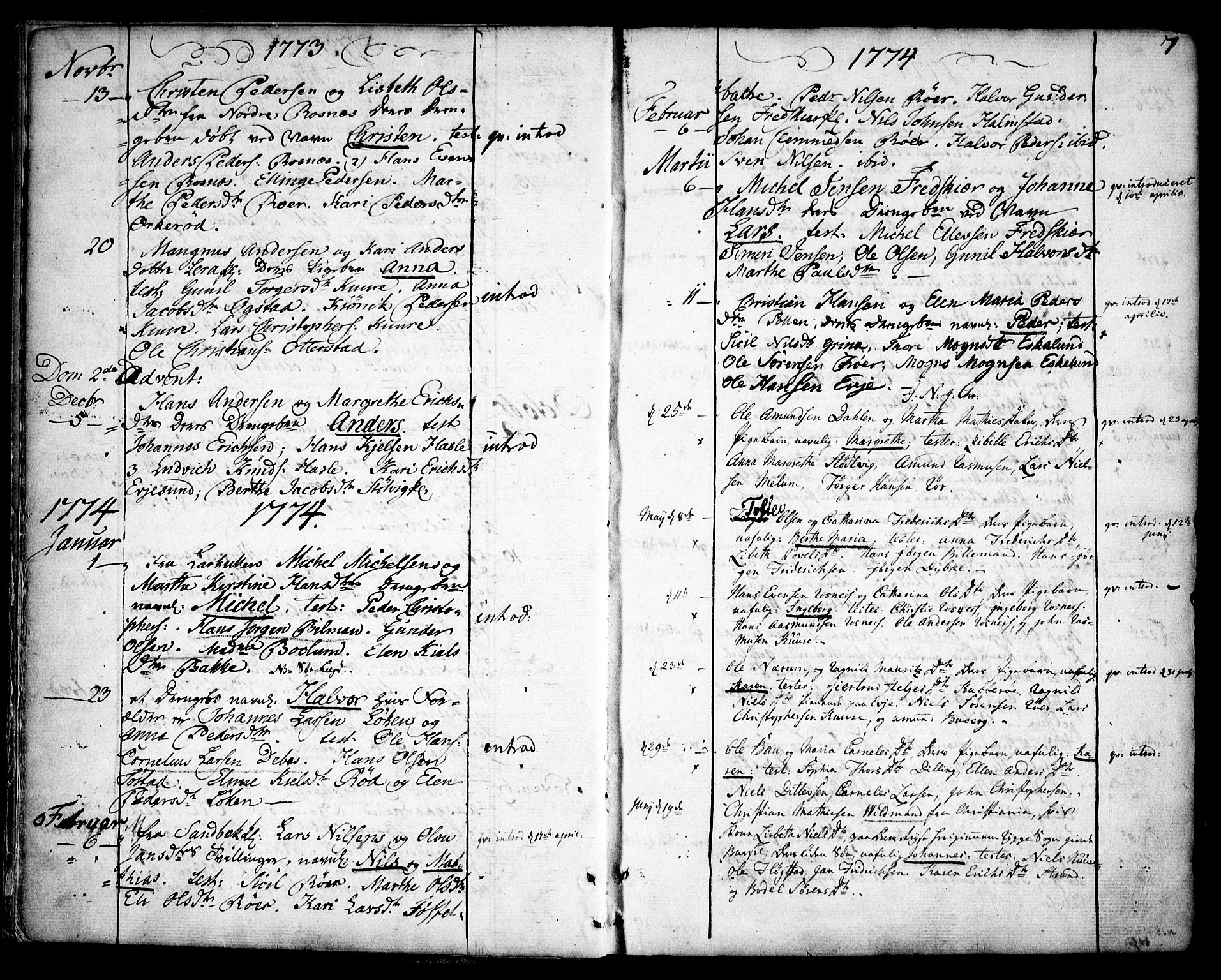 Rygge prestekontor Kirkebøker, SAO/A-10084b/F/Fa/L0002: Parish register (official) no. 2, 1771-1814, p. 7