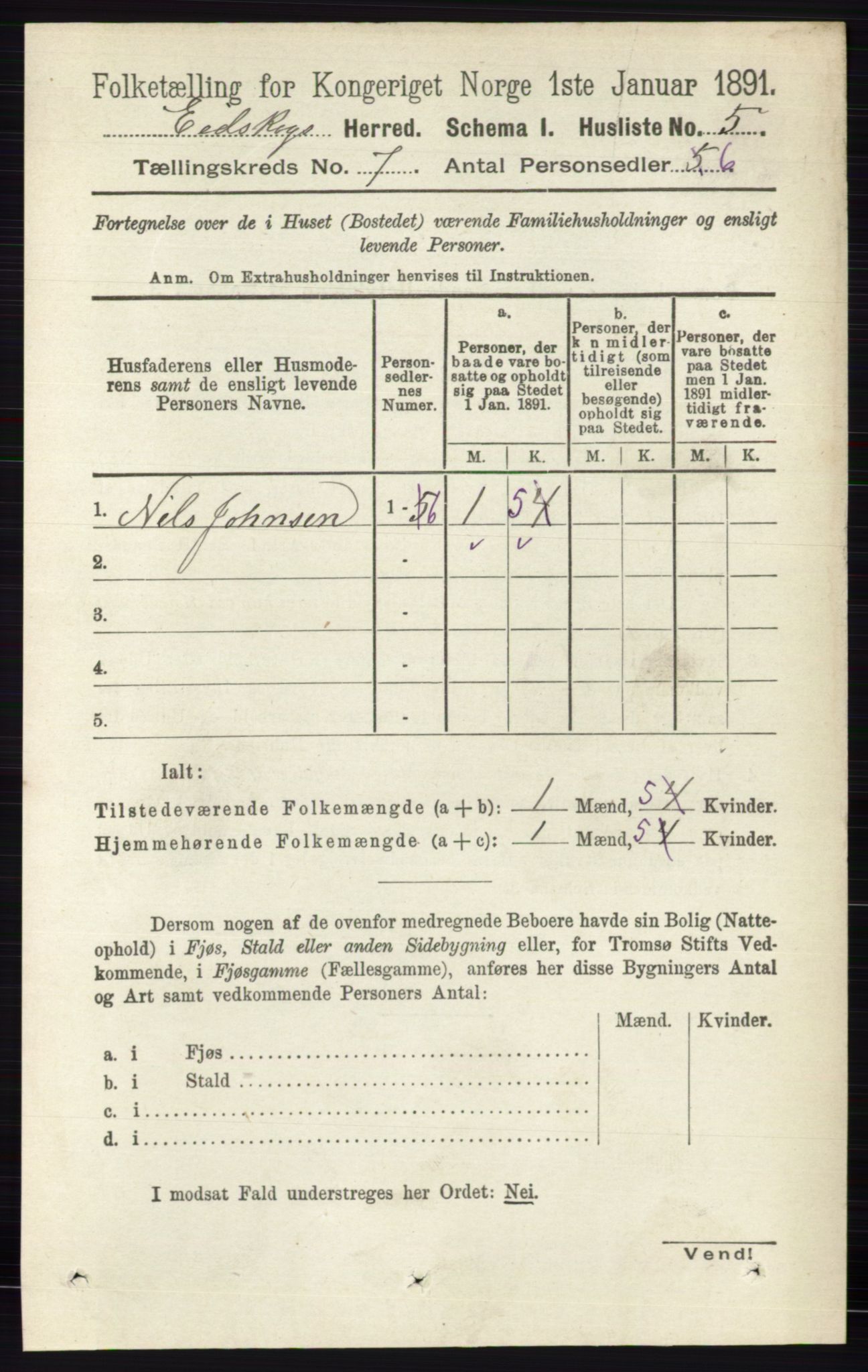 RA, 1891 census for 0420 Eidskog, 1891, p. 3555