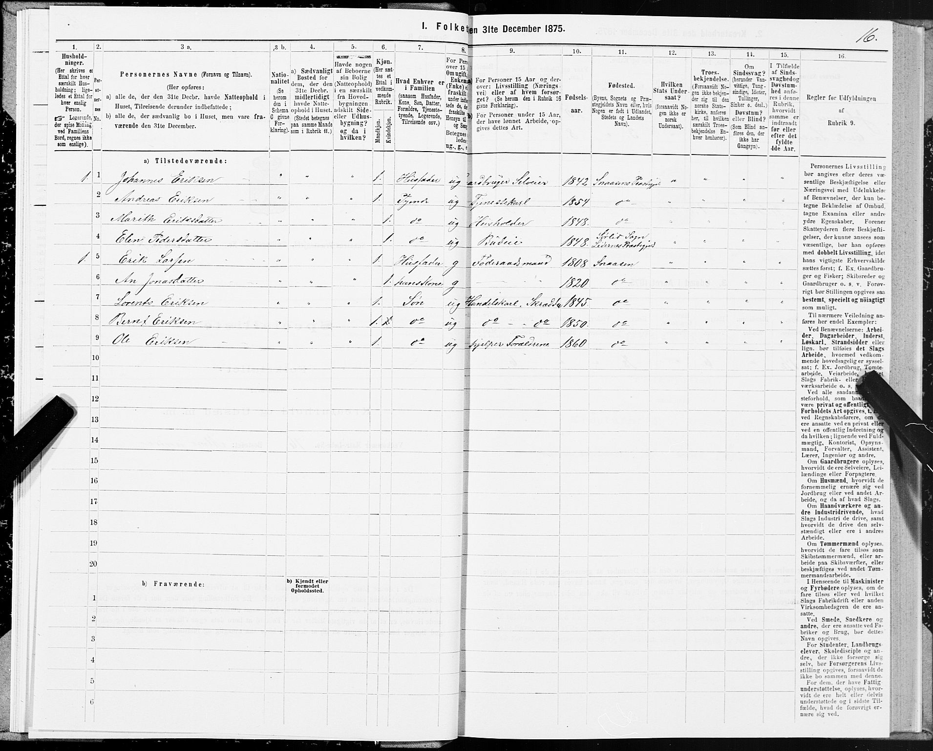SAT, 1875 census for 1736P Snåsa, 1875, p. 2016