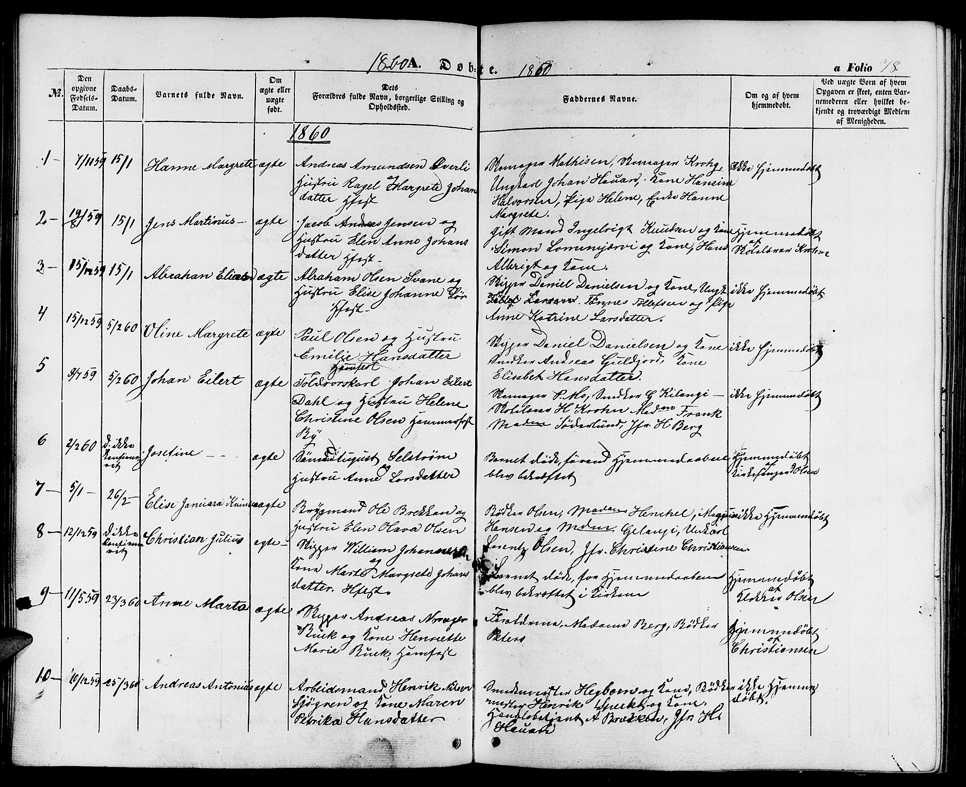 Hammerfest sokneprestkontor, SATØ/S-1347/H/Hb/L0002.klokk: Parish register (copy) no. 2, 1851-1861, p. 78