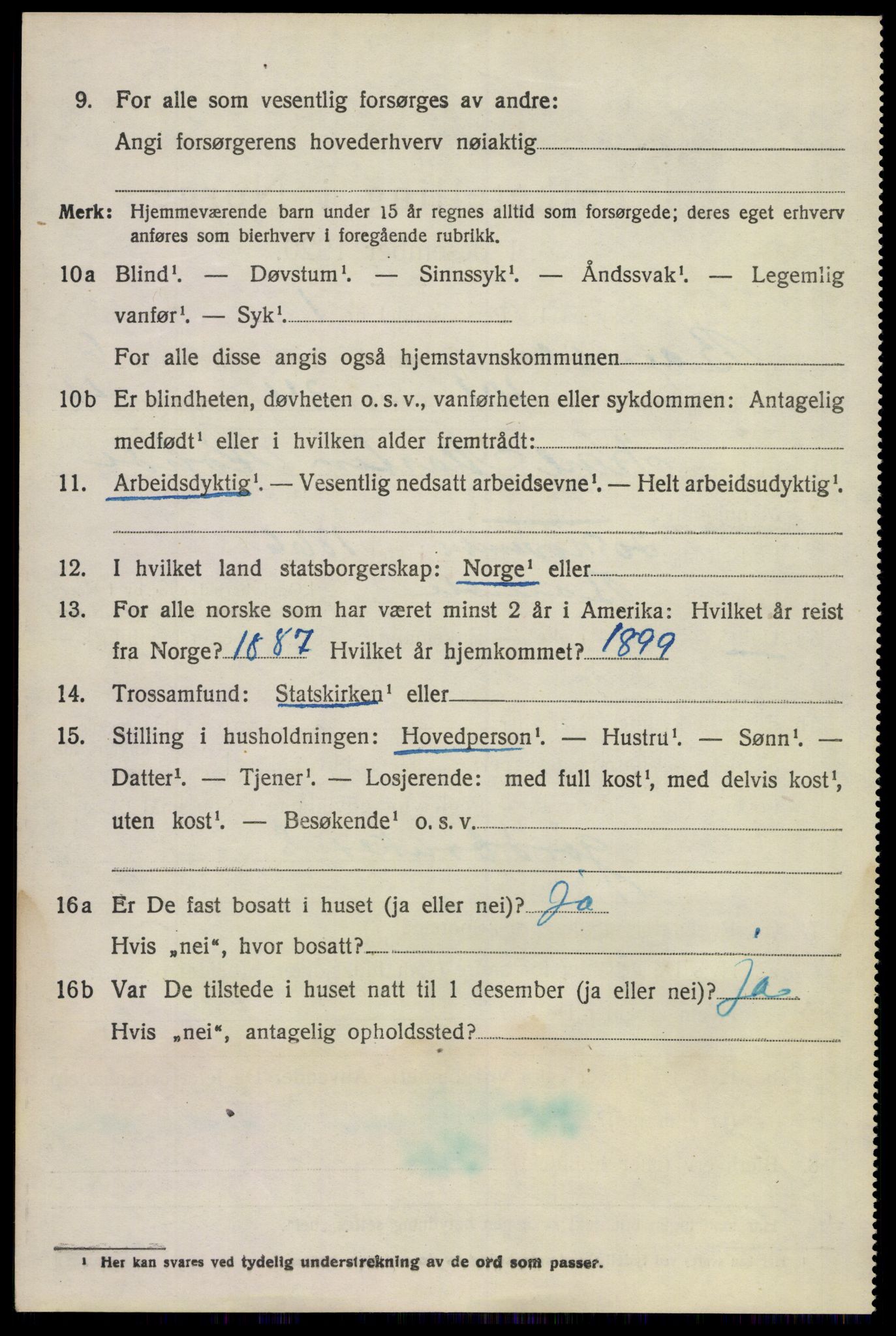 SAKO, 1920 census for Bamble, 1920, p. 6910