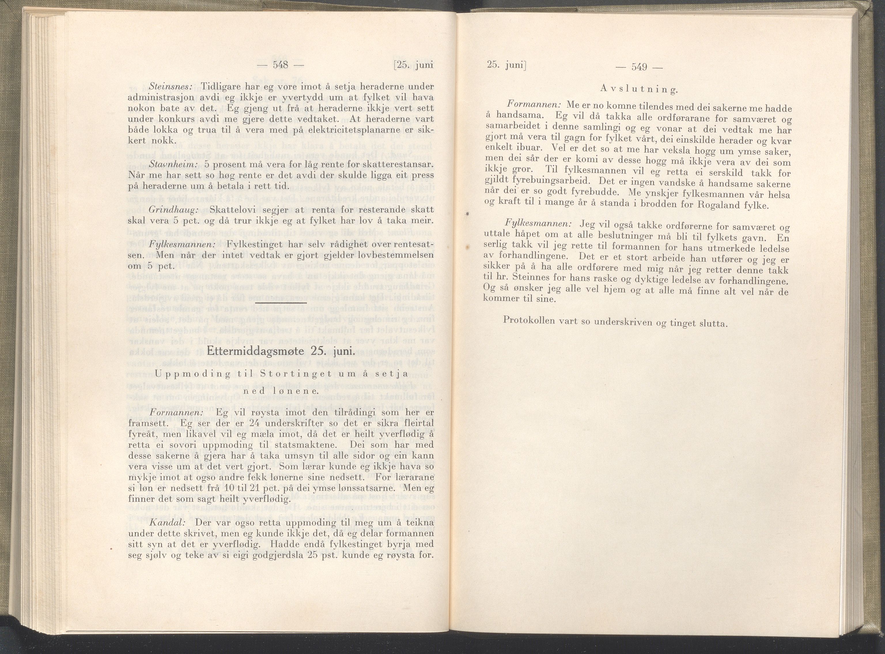 Rogaland fylkeskommune - Fylkesrådmannen , IKAR/A-900/A/Aa/Aaa/L0046: Møtebok , 1927, p. 548-549