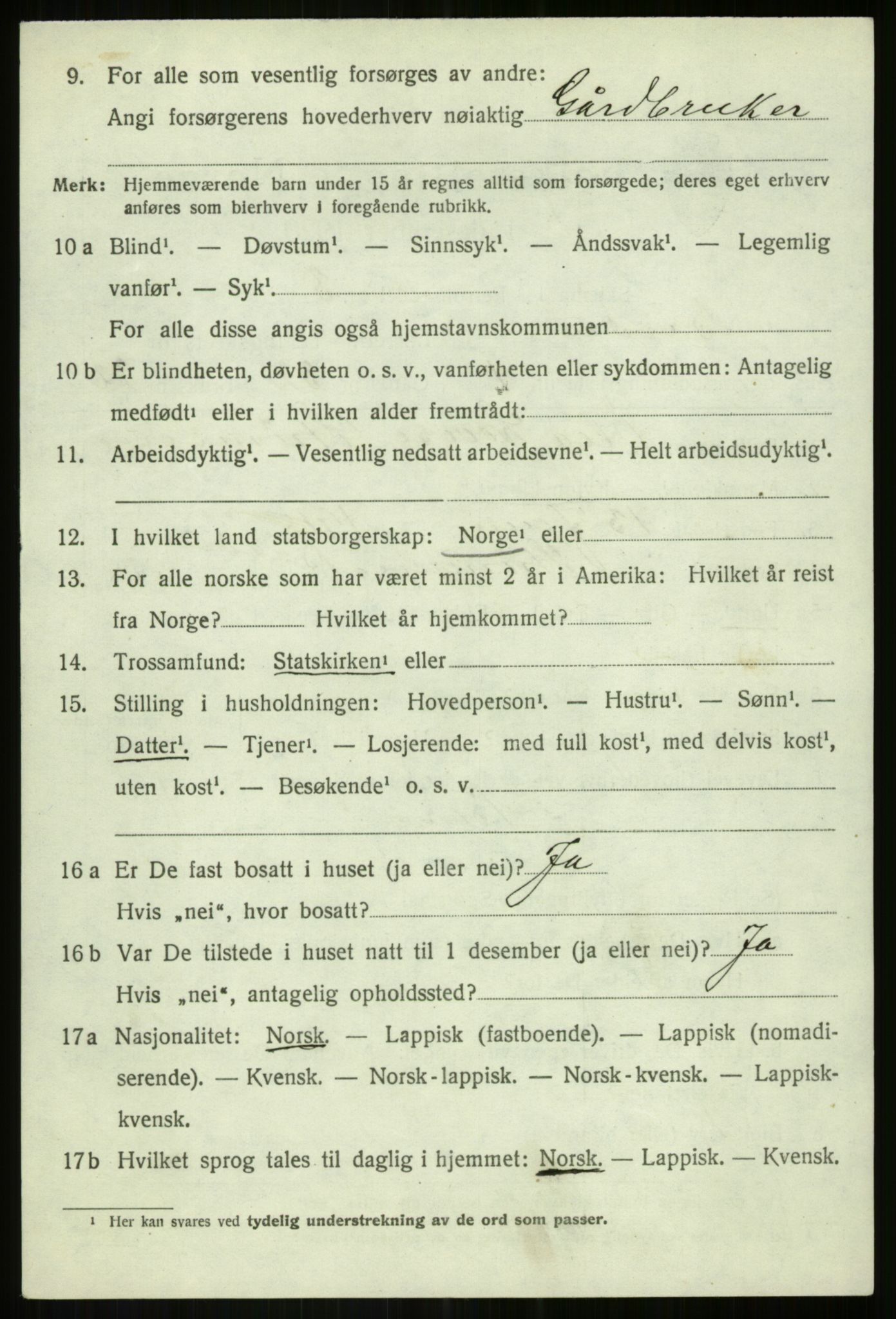 SATØ, 1920 census for Bardu, 1920, p. 2847