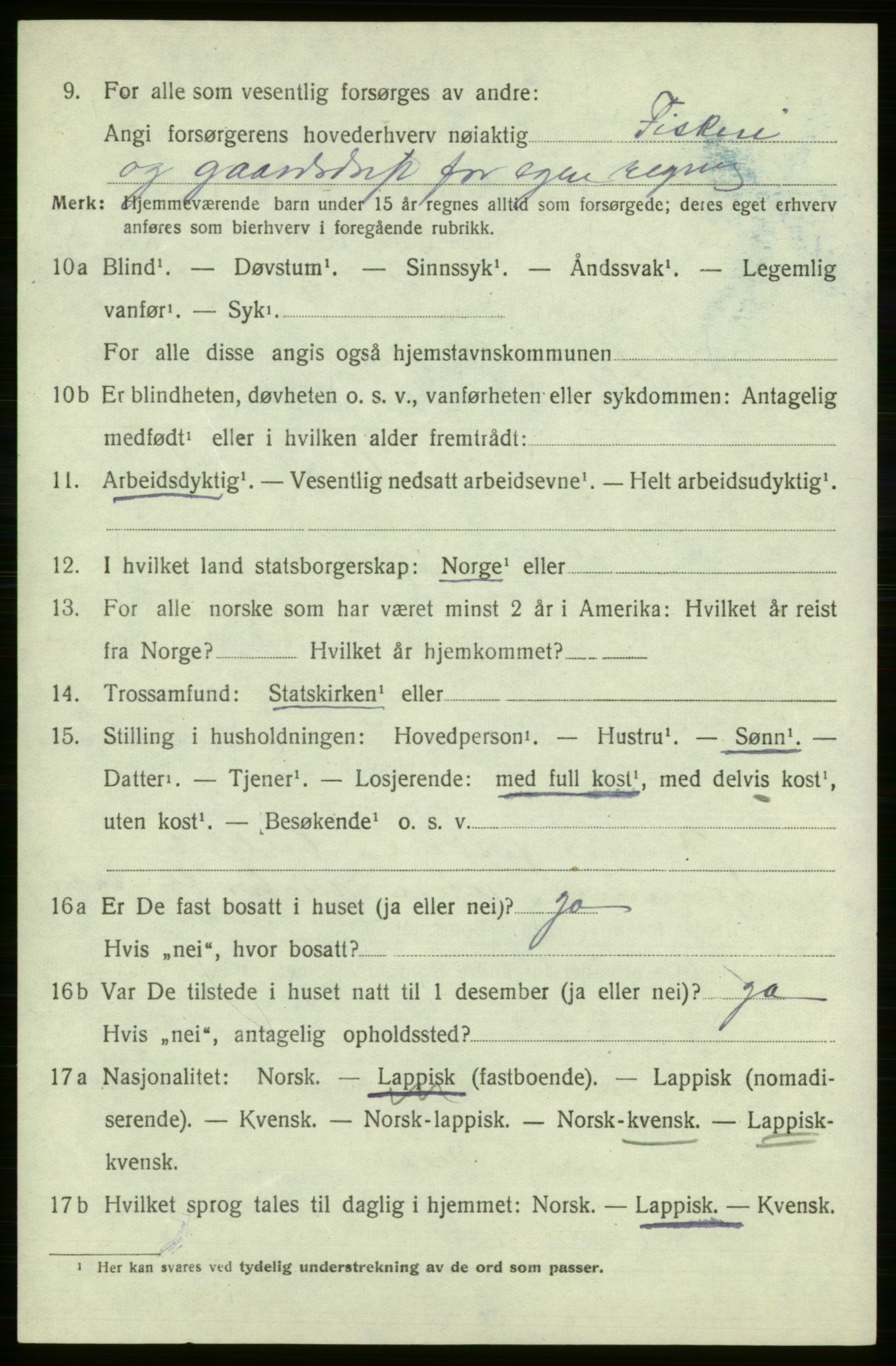 SATØ, 1920 census for , 1920, p. 2913