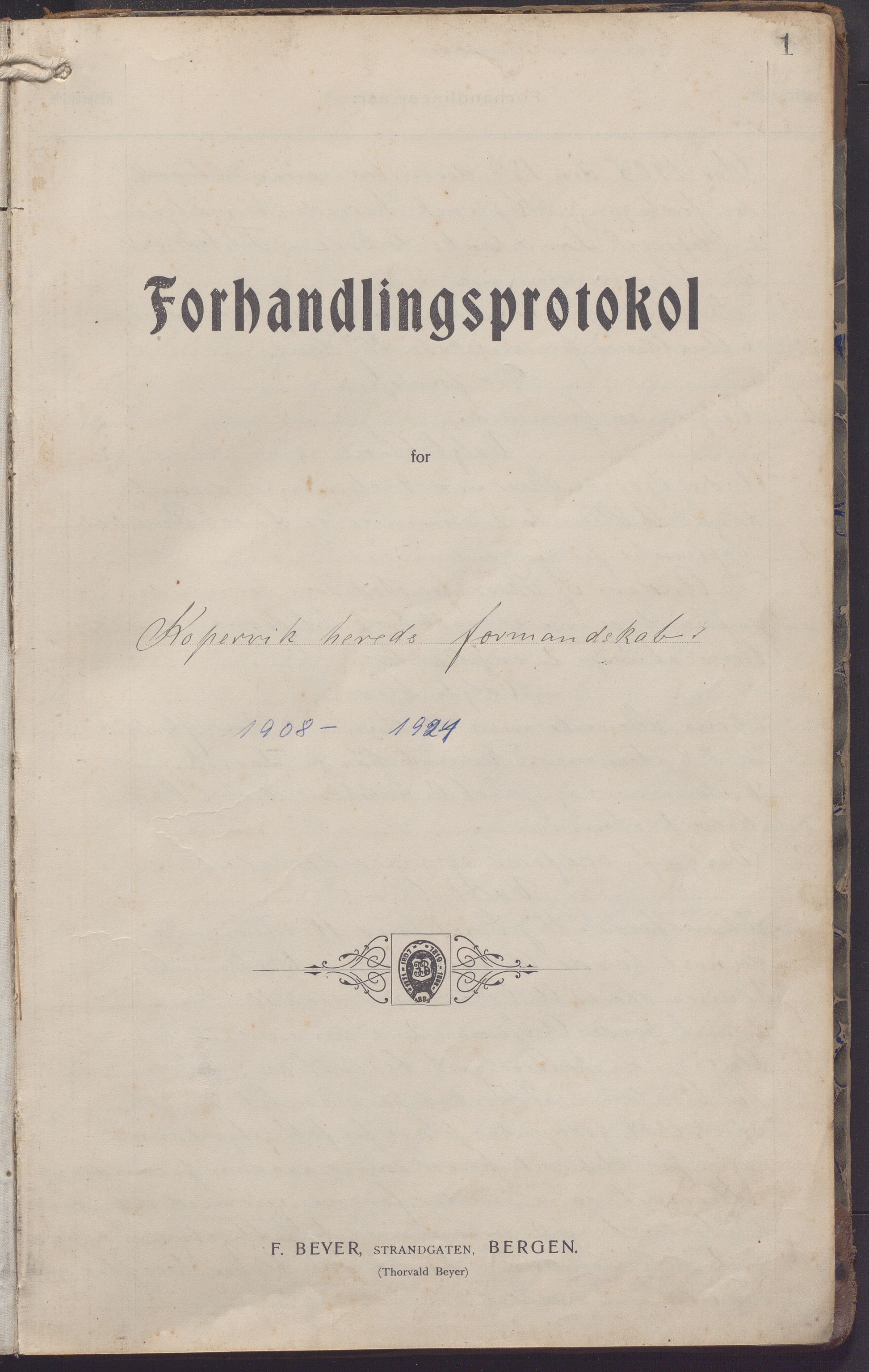 Stangaland kommune - Formannskapet, IKAR/K-101370/A/L0001: Møtebok, 1908-1921