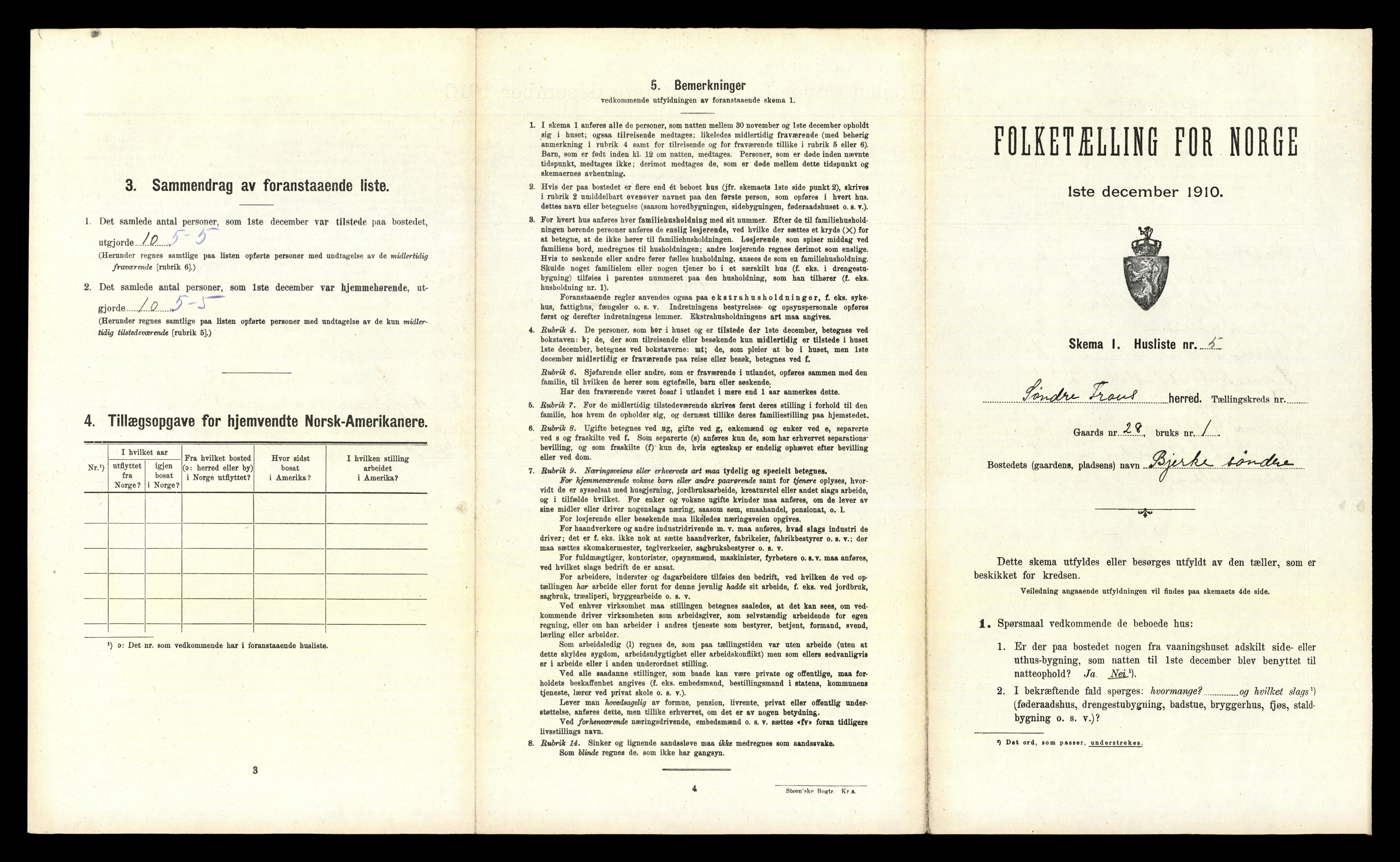 RA, 1910 census for Sør-Fron, 1910, p. 164