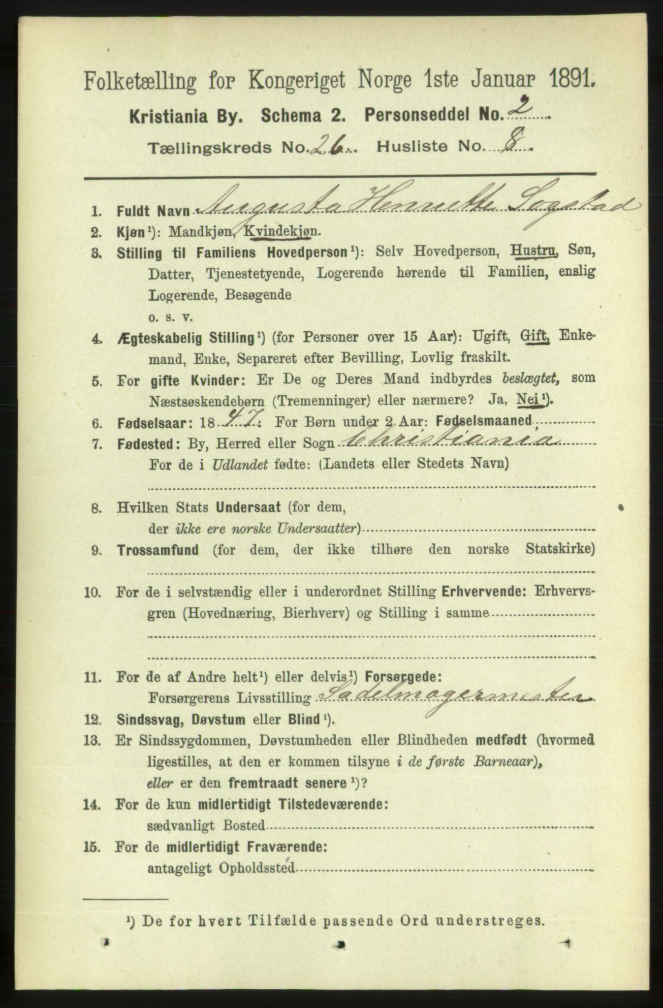 RA, 1891 census for 0301 Kristiania, 1891, p. 13213