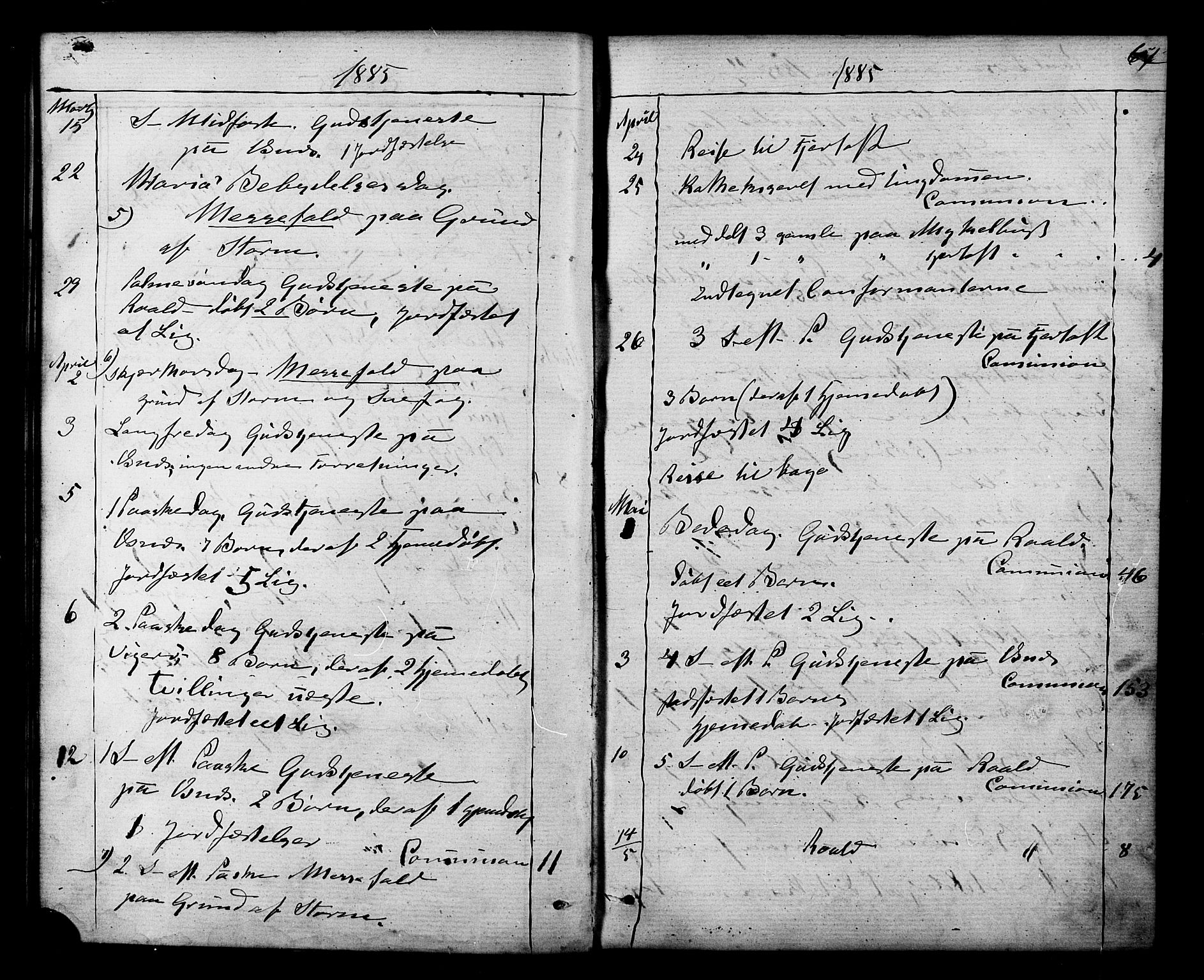 Ministerialprotokoller, klokkerbøker og fødselsregistre - Møre og Romsdal, SAT/A-1454/536/L0499: Parish register (official) no. 536A08, 1875-1890, p. 64