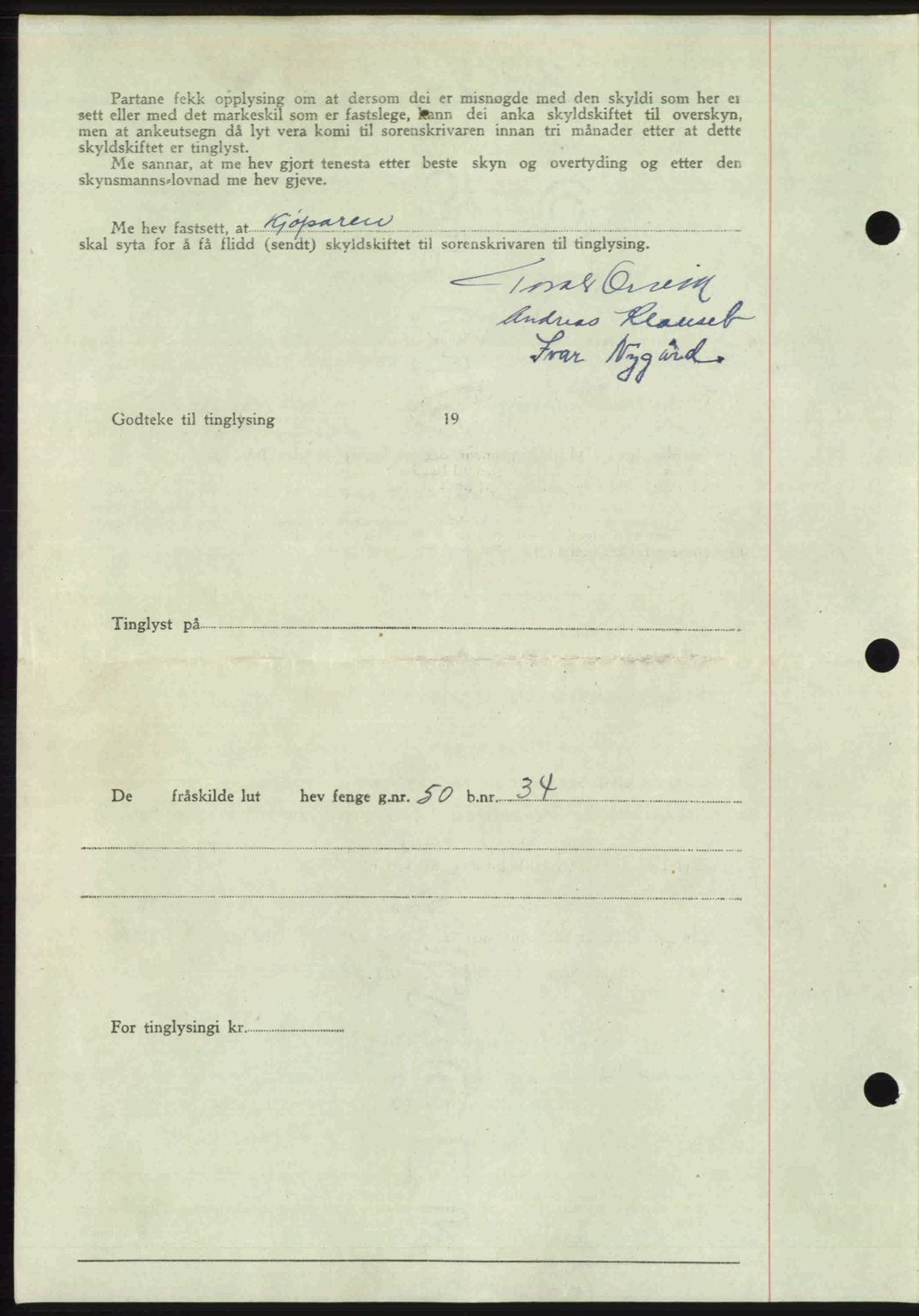 Romsdal sorenskriveri, SAT/A-4149/1/2/2C: Mortgage book no. A24, 1947-1947, Diary no: : 2840/1947