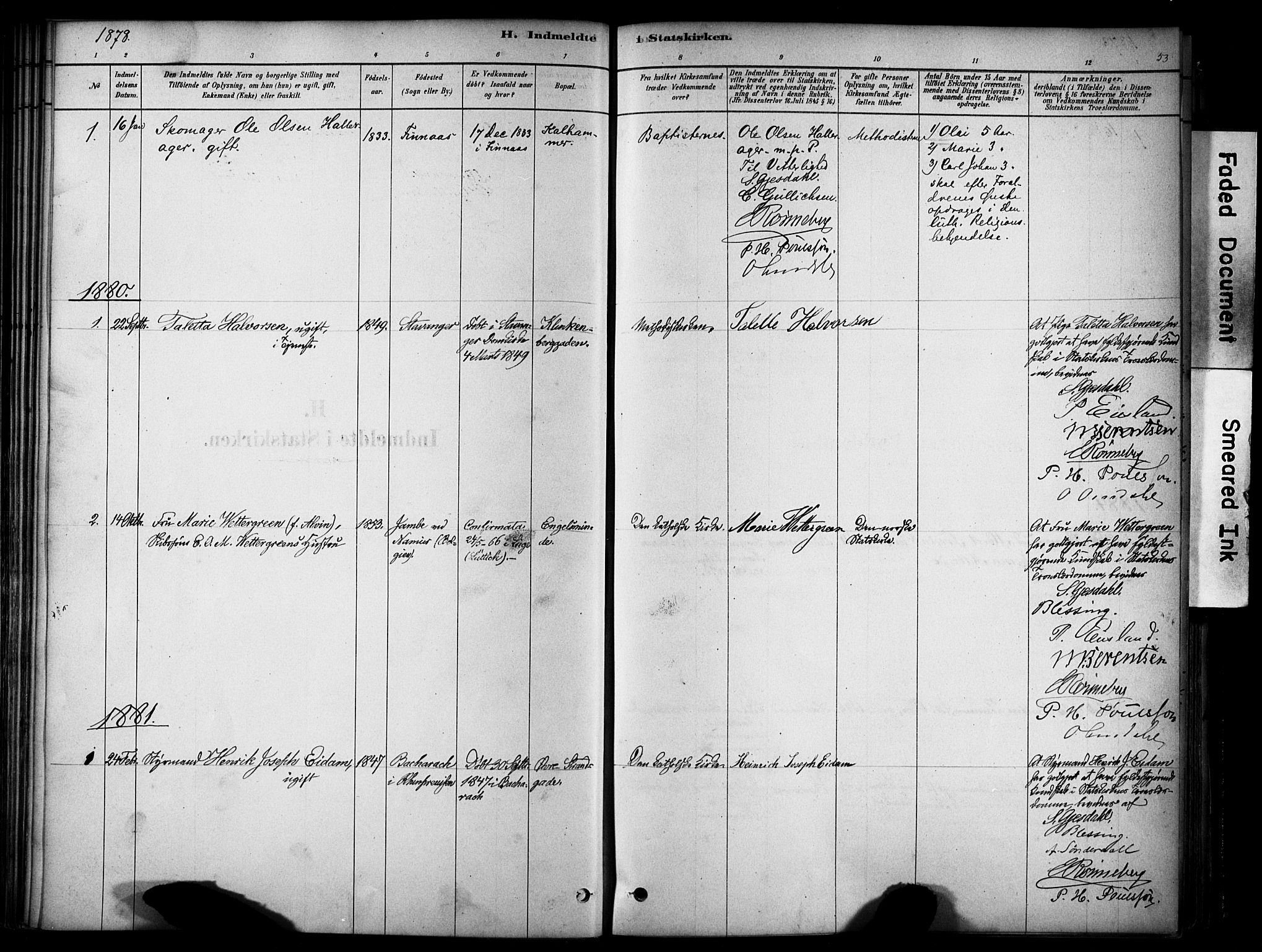 Domkirken sokneprestkontor, AV/SAST-A-101812/001/30/30BA/L0025: Parish register (official) no. A 24, 1877-1927, p. 53