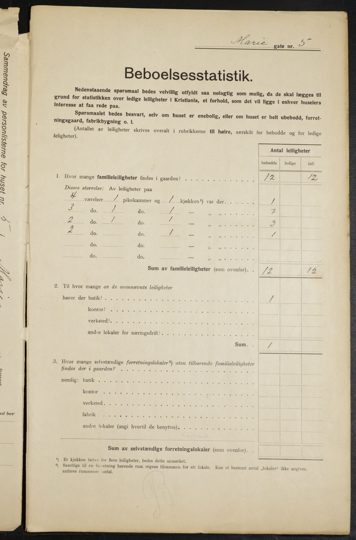 OBA, Municipal Census 1915 for Kristiania, 1915, p. 62197