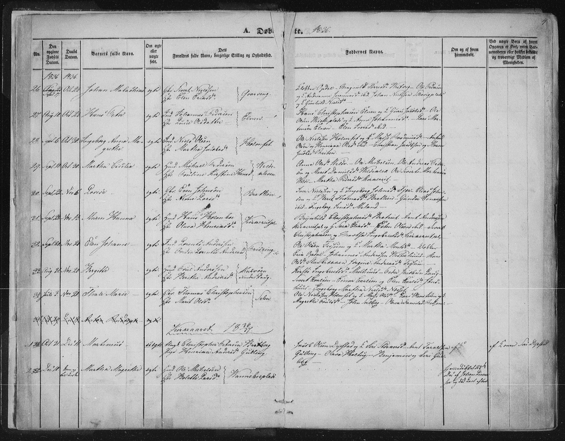 Ministerialprotokoller, klokkerbøker og fødselsregistre - Nord-Trøndelag, SAT/A-1458/741/L0392: Parish register (official) no. 741A06, 1836-1848, p. 4