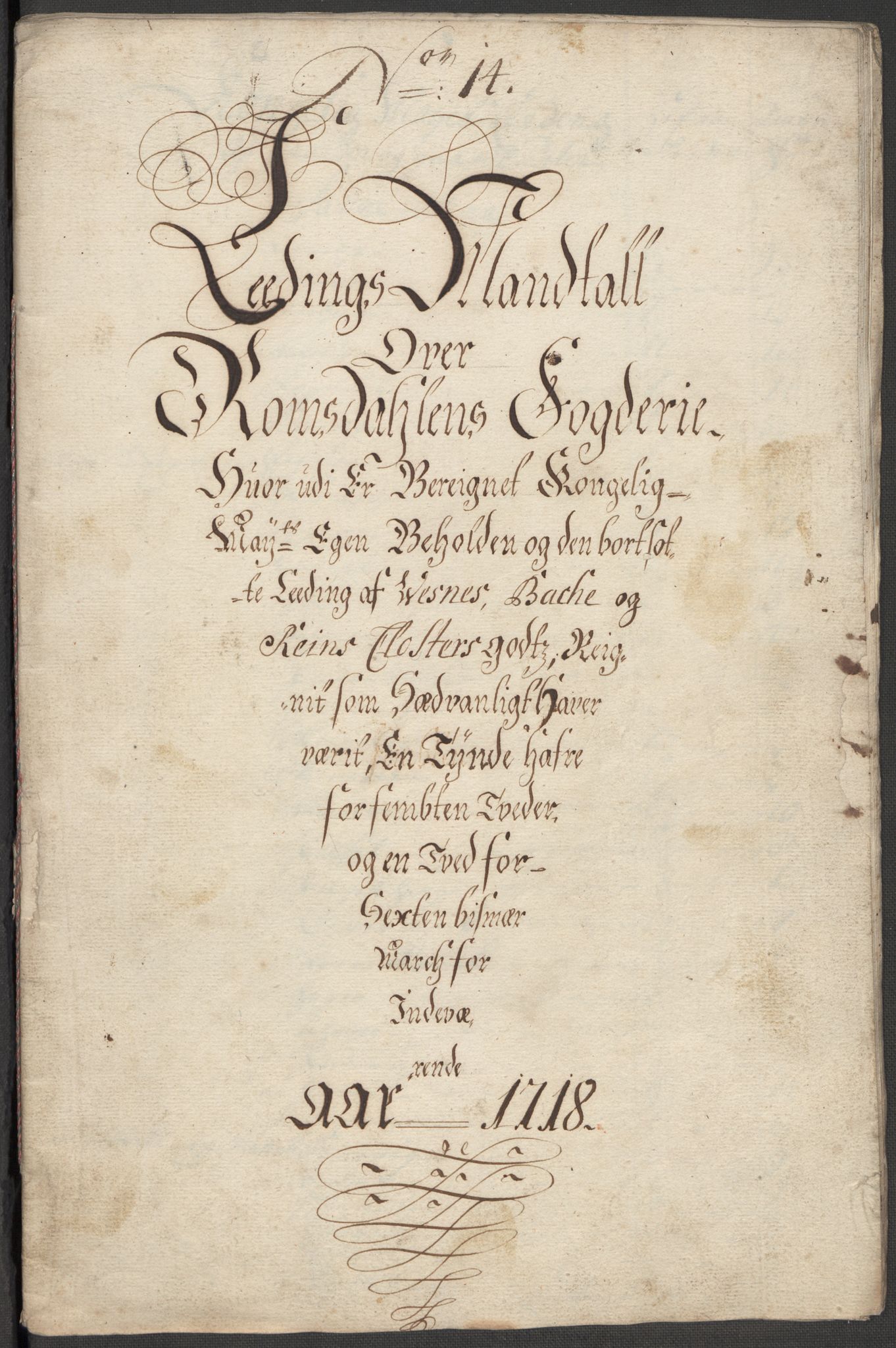 Rentekammeret inntil 1814, Reviderte regnskaper, Fogderegnskap, RA/EA-4092/R55/L3665: Fogderegnskap Romsdal, 1718, p. 137