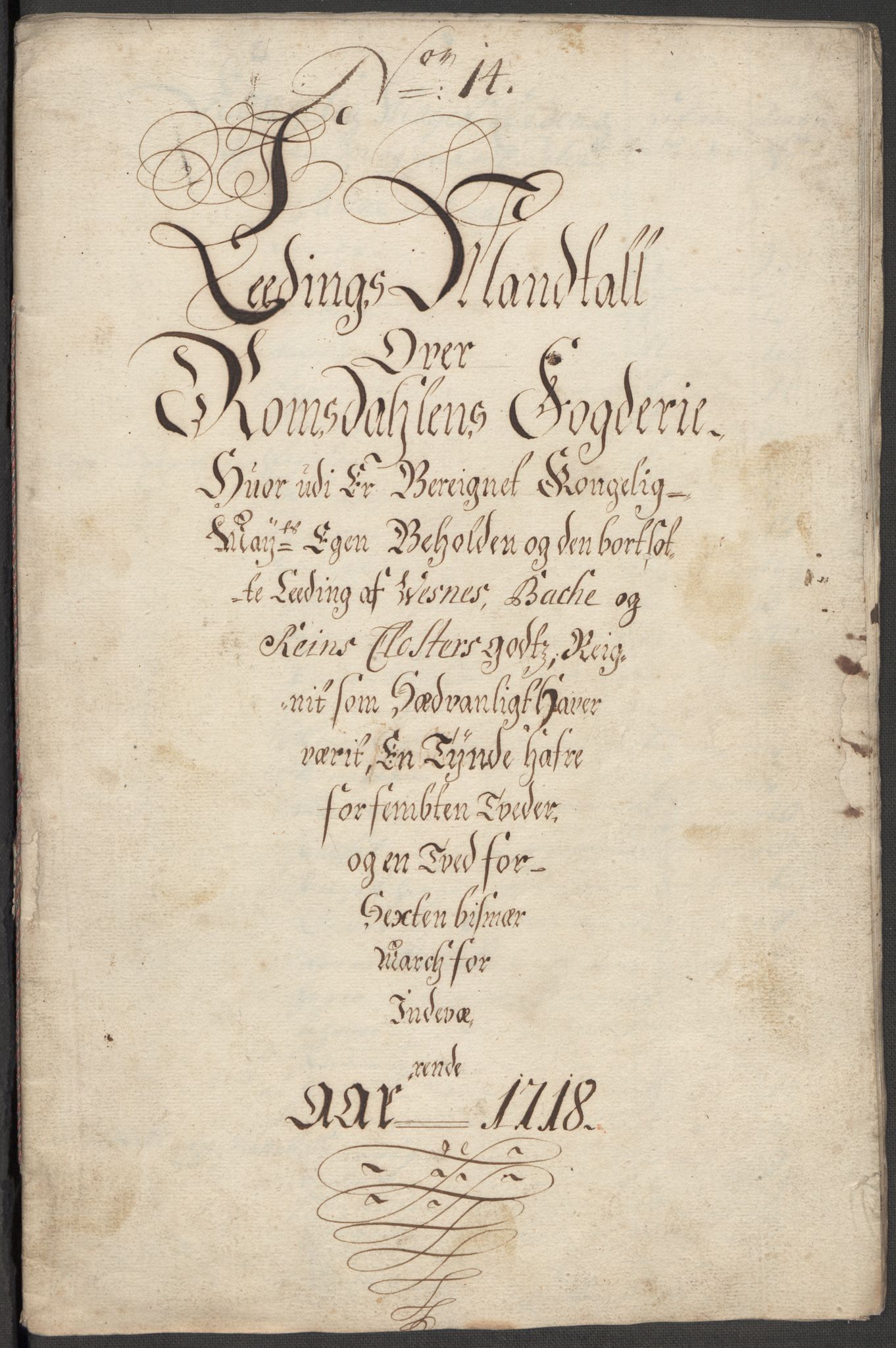 Rentekammeret inntil 1814, Reviderte regnskaper, Fogderegnskap, AV/RA-EA-4092/R55/L3665: Fogderegnskap Romsdal, 1718, p. 137