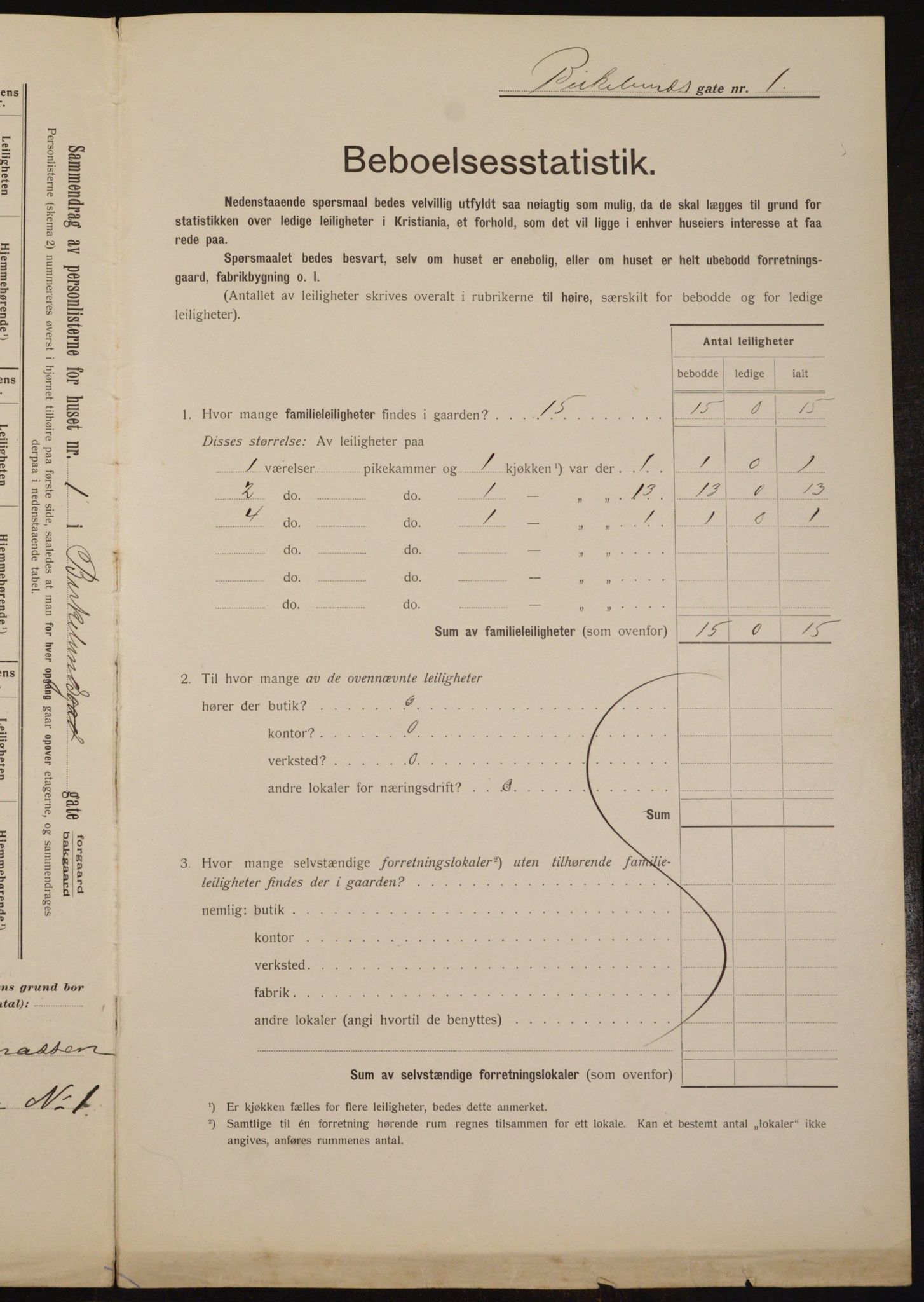 OBA, Municipal Census 1912 for Kristiania, 1912, p. 5031