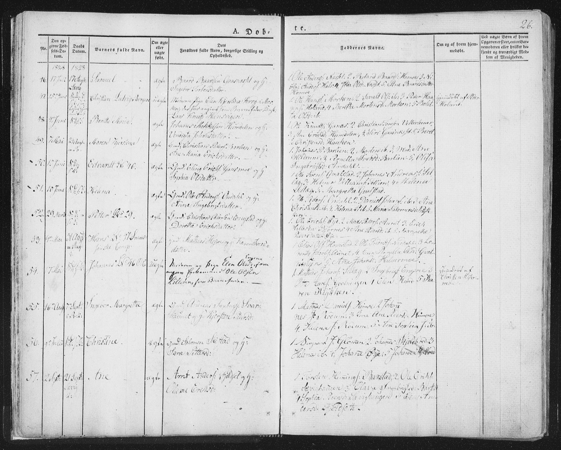 Ministerialprotokoller, klokkerbøker og fødselsregistre - Nord-Trøndelag, AV/SAT-A-1458/764/L0551: Parish register (official) no. 764A07a, 1824-1864, p. 26