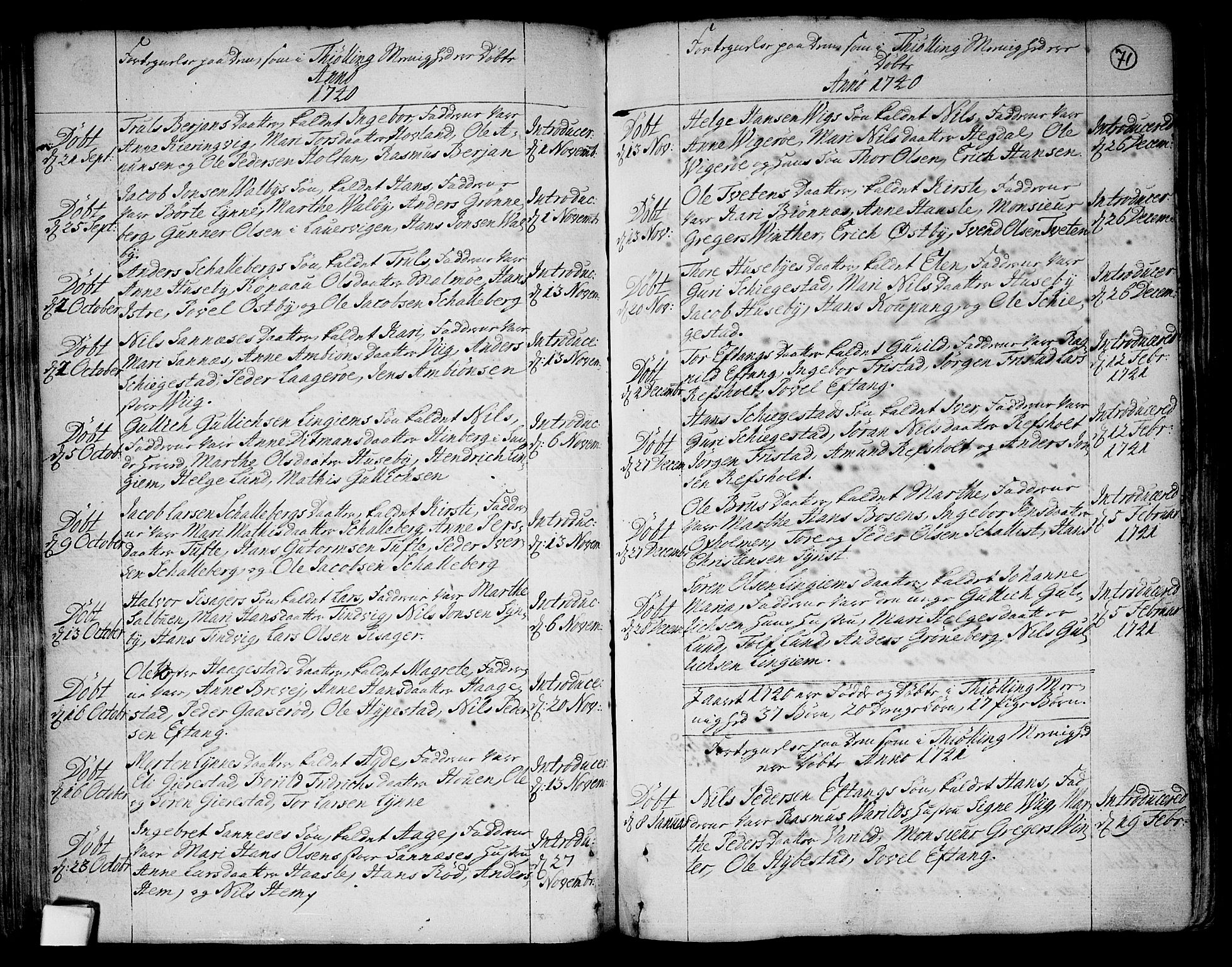 Tjølling kirkebøker, SAKO/A-60/F/Fa/L0003: Parish register (official) no. 3, 1735-1778, p. 71