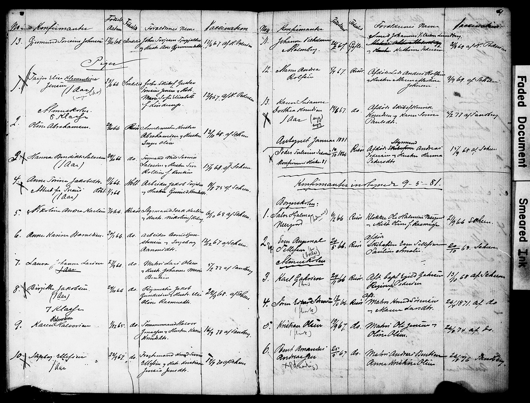 Risør sokneprestkontor, AV/SAK-1111-0035/F/Fe/L0002: Banns register no. A VI 2, 1875-1881, p. 61